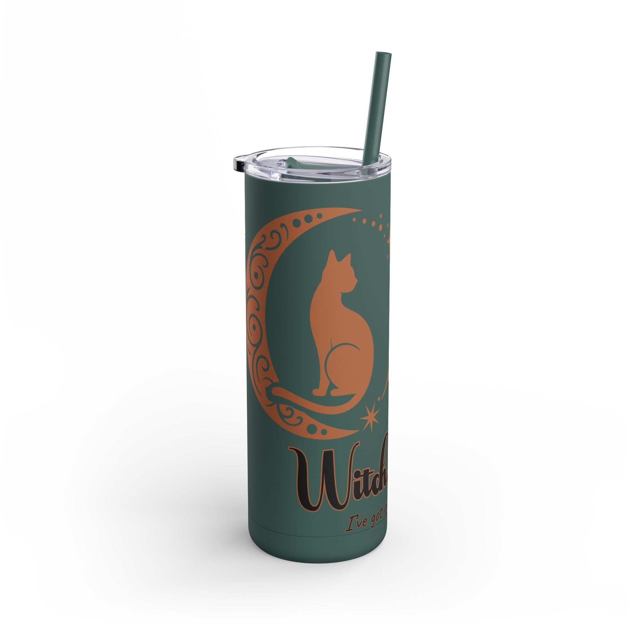 Witch, Please , Skinny Matte Tumbler with Straw (20oz / 600ml)