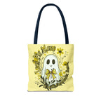 Leaf Me Alone Tote Bag, Cute Ghost Boundaries Bag, Funny Autumn Halloween Tote