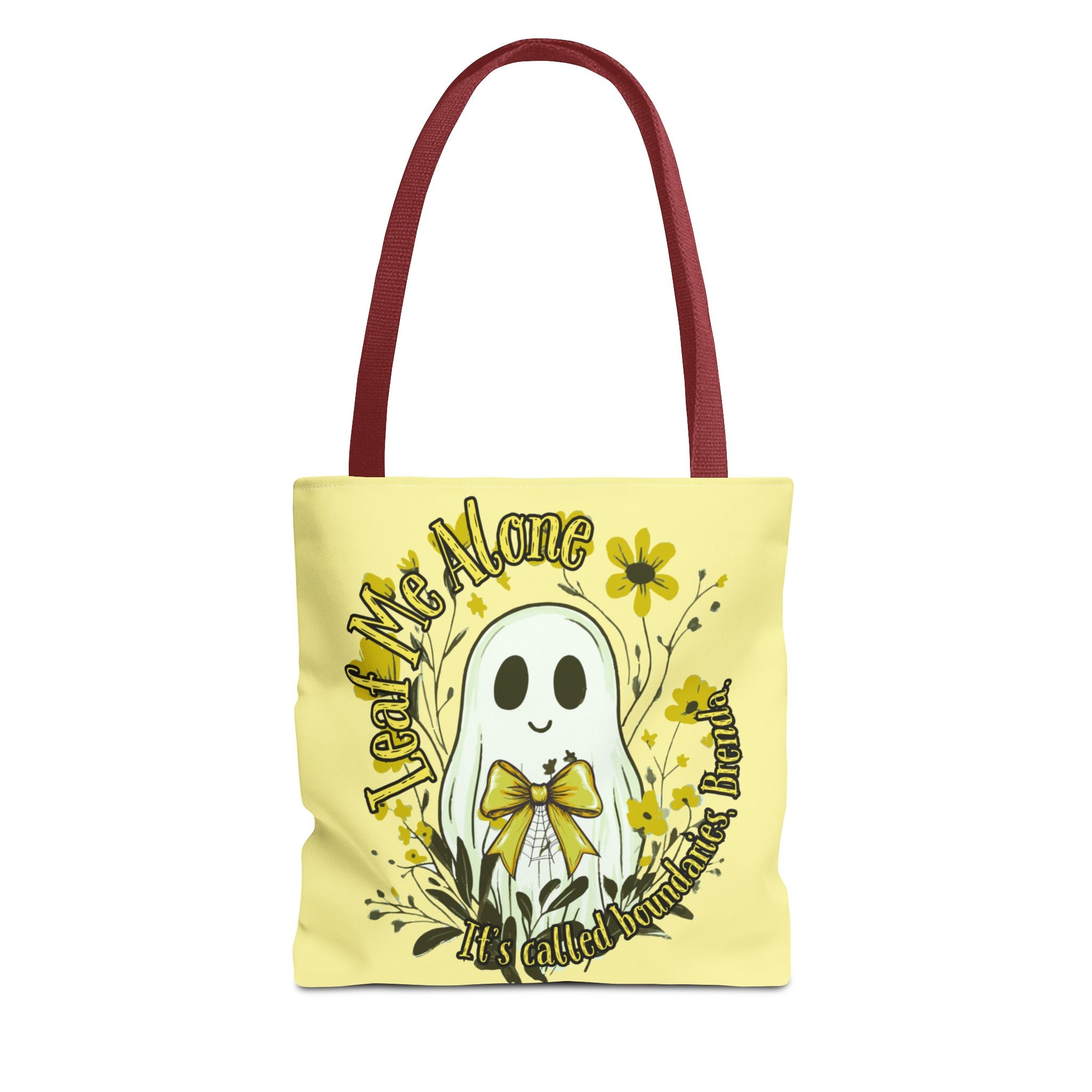 Leaf Me Alone Tote Bag, Cute Ghost Boundaries Bag, Funny Autumn Halloween Tote
