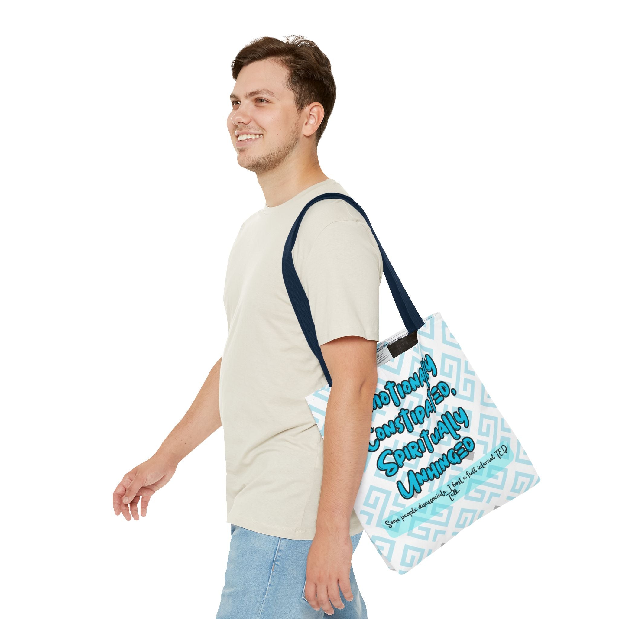 motional Constipation Tote, Spiritually Unhinged Funny Tote Bag for Sarcastic Souls