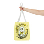 Leaf Me Alone Tote Bag, Cute Ghost Boundaries Bag, Funny Autumn Halloween Tote