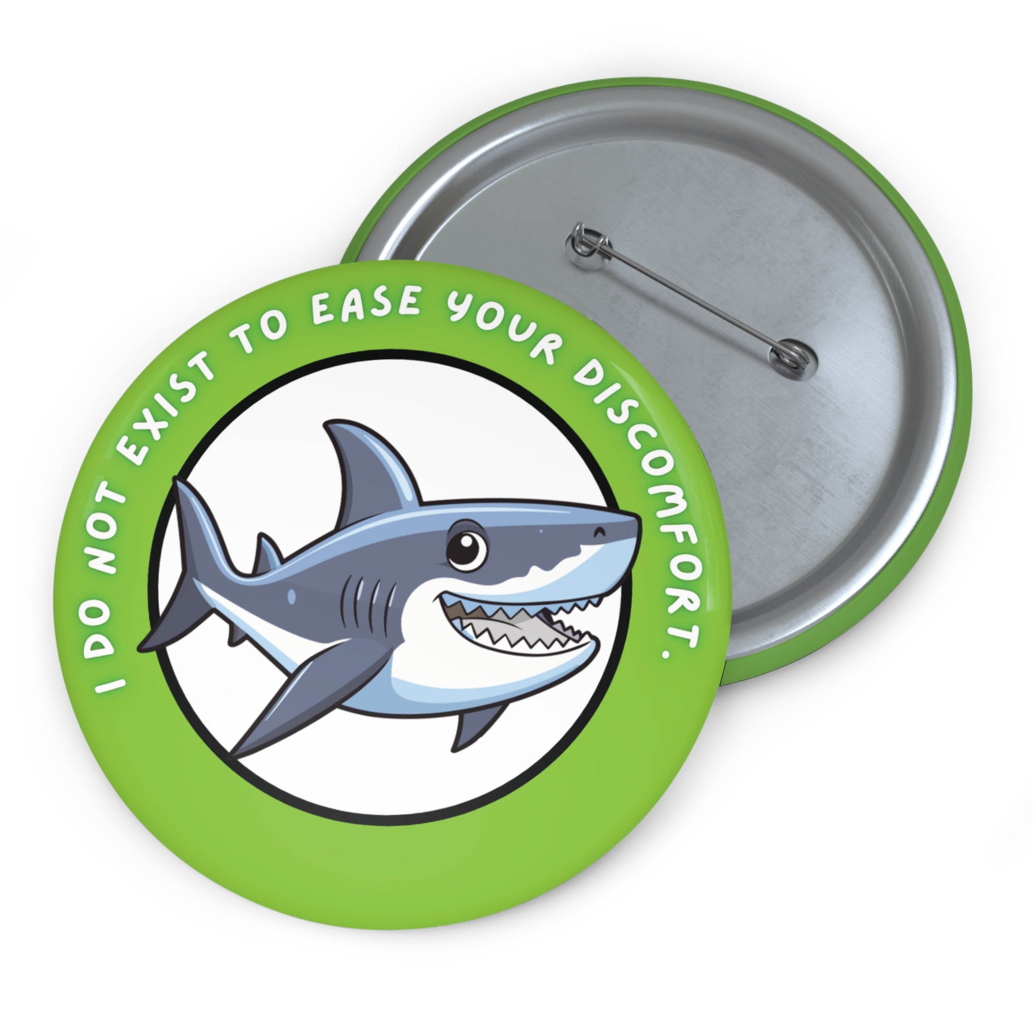Neurodivergence Awareness Pin Badge – Boundary Setting Shark Design (3in)