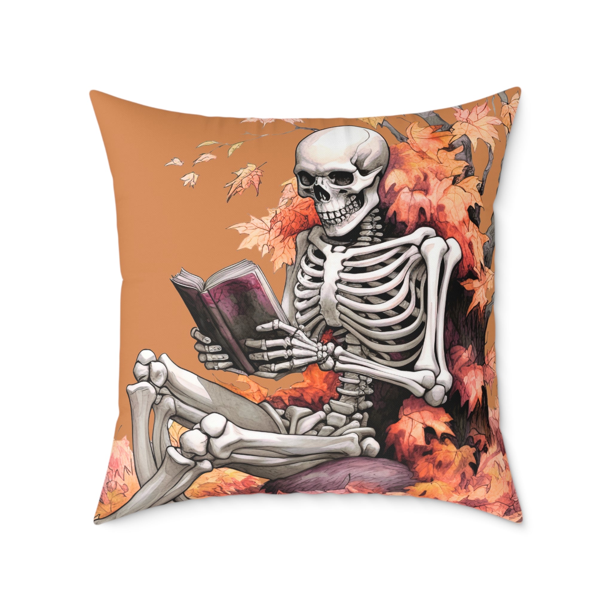 Literary Skeleton Cushion – Halloween & Autumn Home Décor