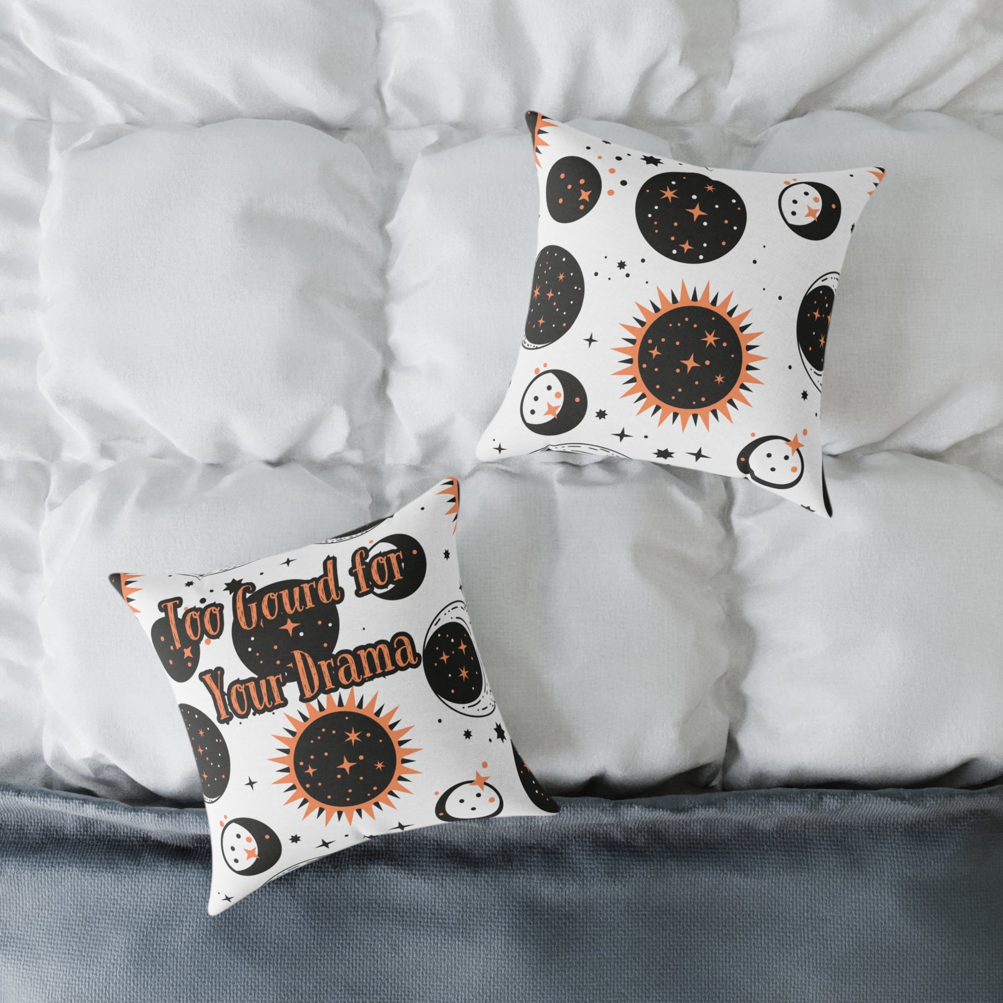 Too Gourd for Your Drama – Celestial Sun & Moon Throw Pillow