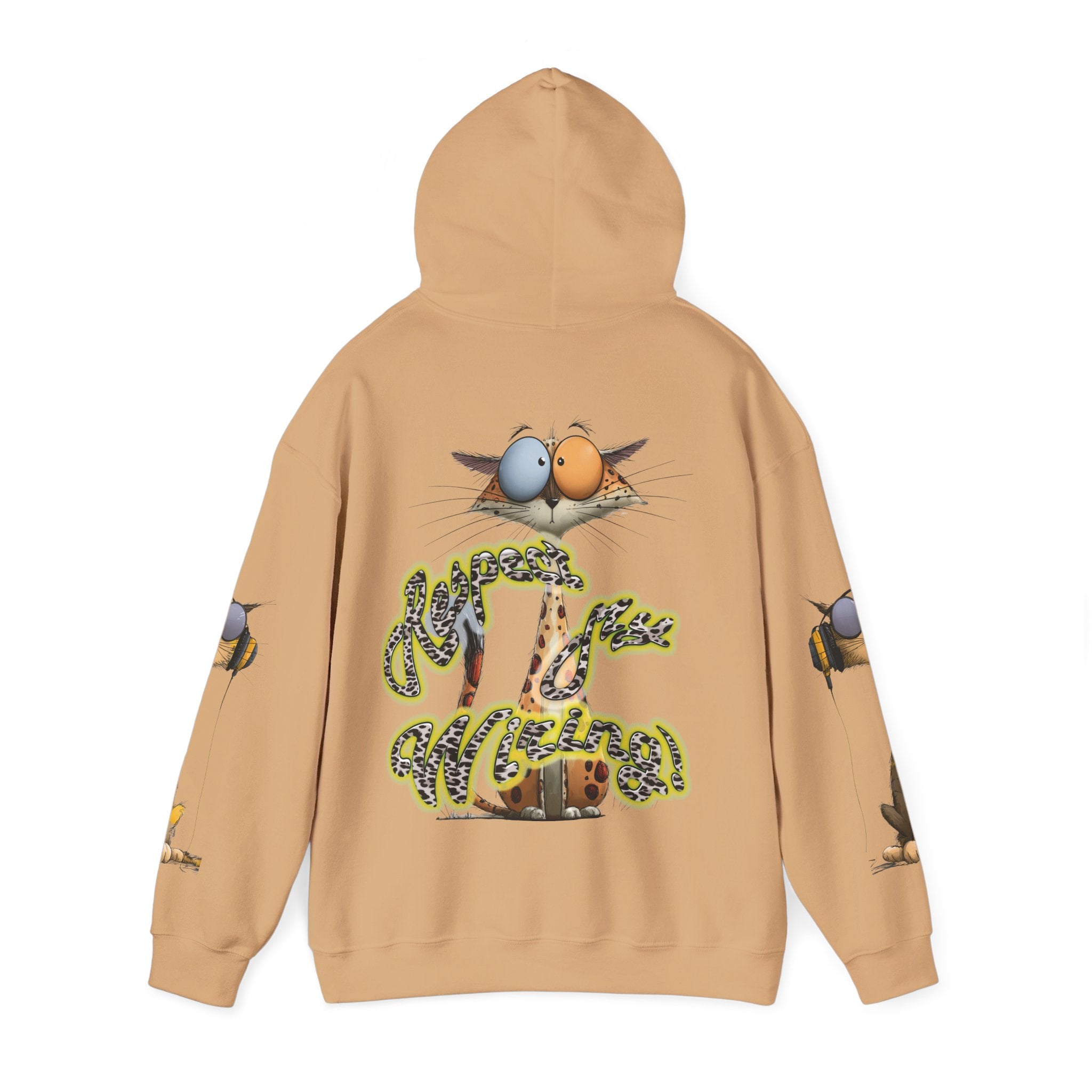 Respect My Wiring Hoodie-Cat Graphic Sweatshirt