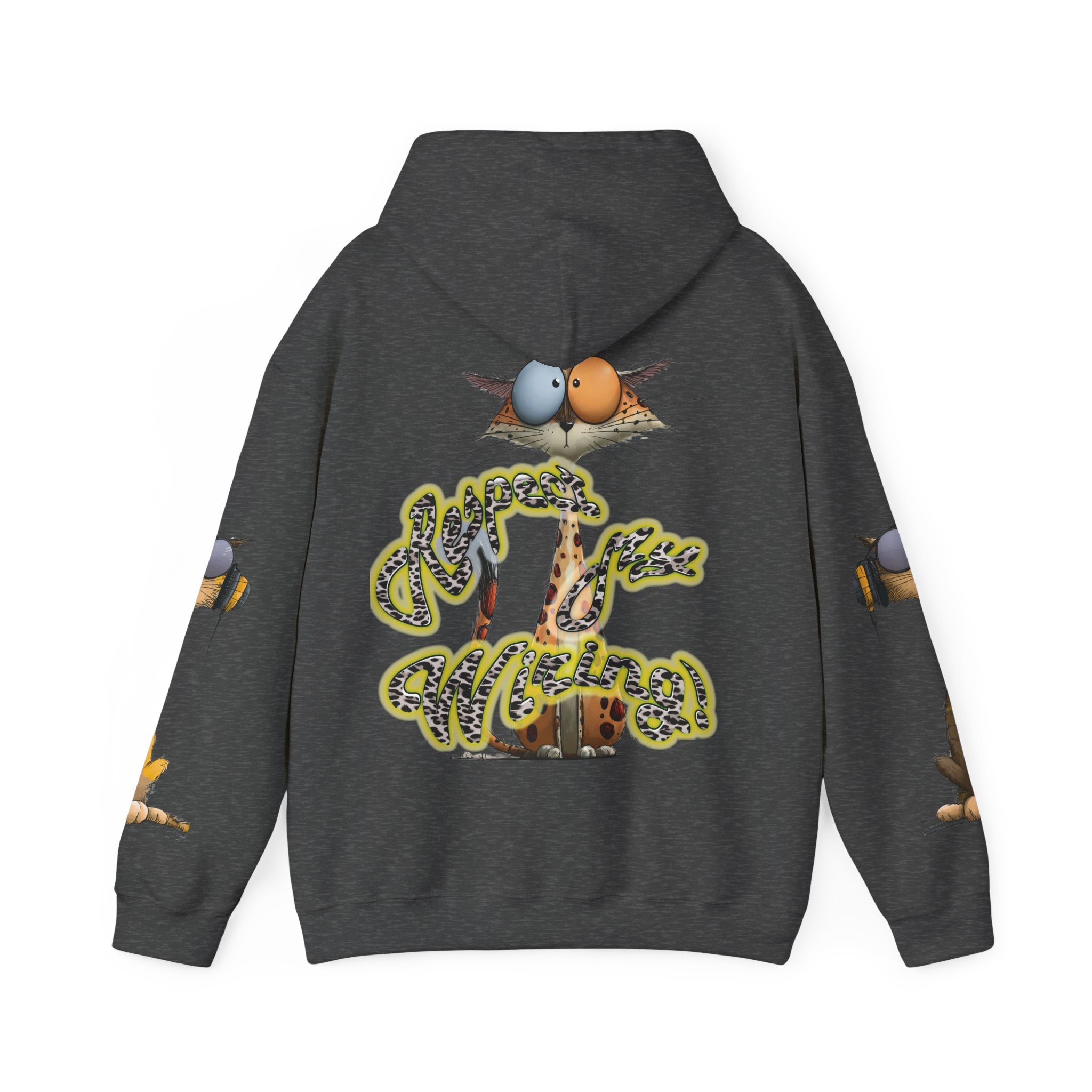 Respect My Wiring Hoodie-Cat Graphic Sweatshirt