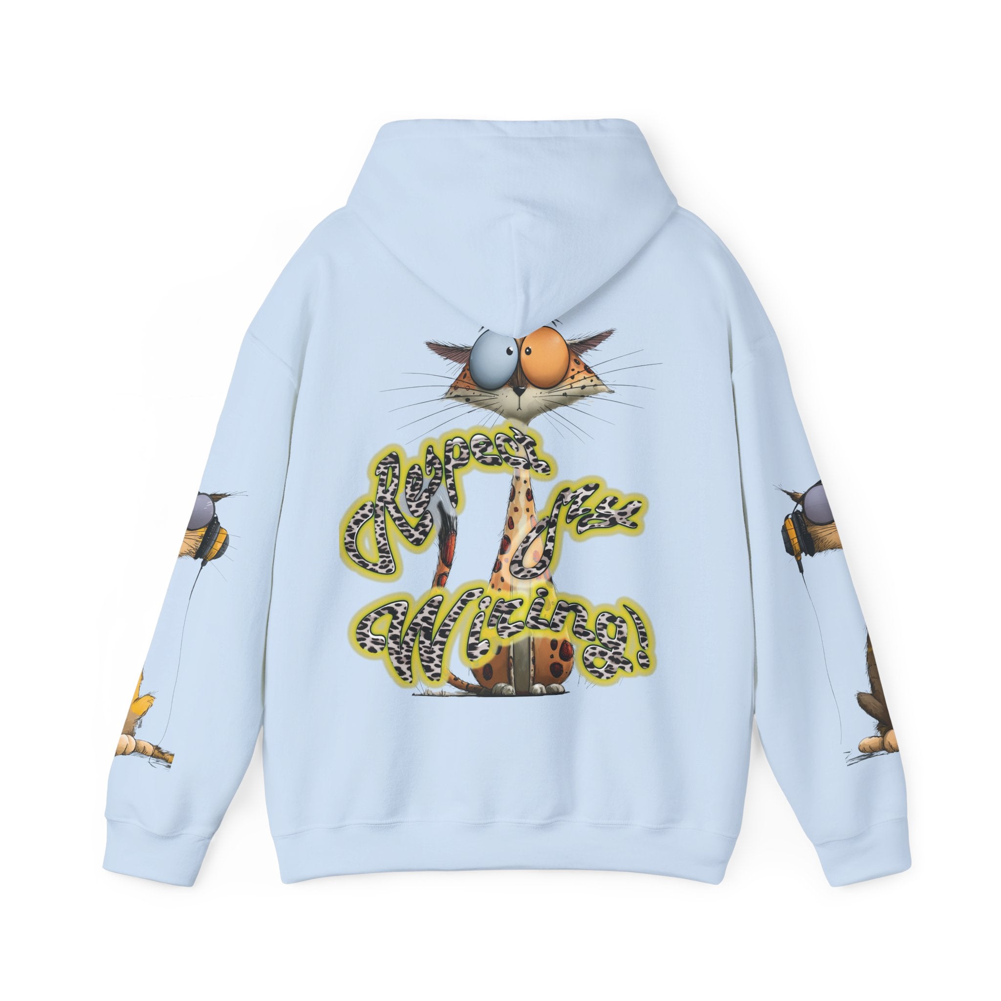 Respect My Wiring Hoodie-Cat Graphic Sweatshirt