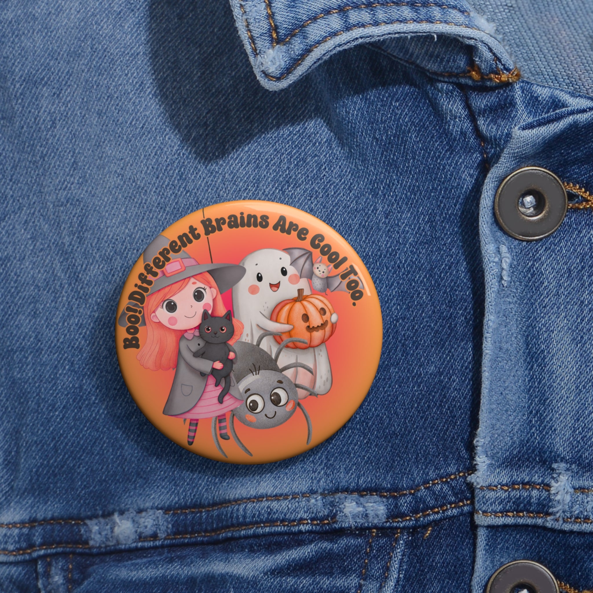 Neurodivergent-Inclusive-Different Brains Are Cool Too – Inclusive Halloween Badge