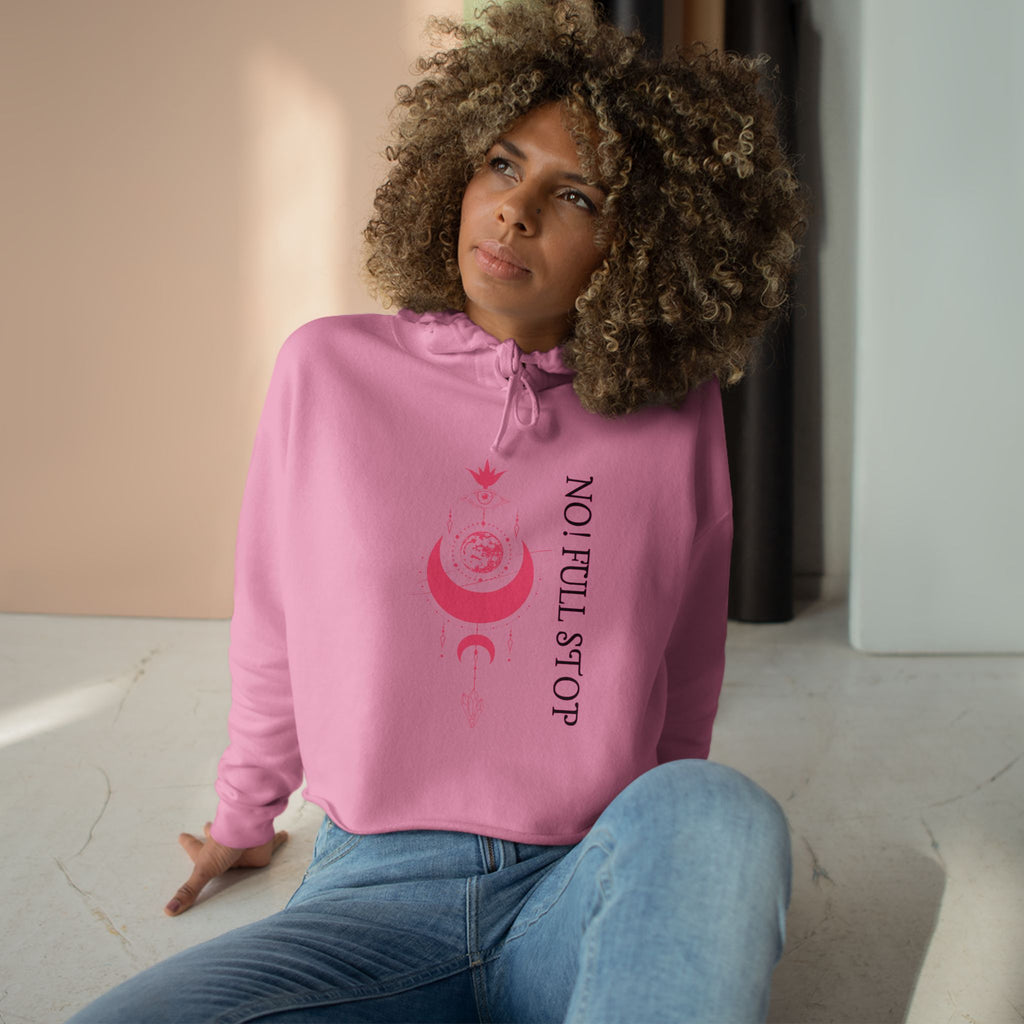 No! Full StopInclusive  Crop Hoodie – Lunar Lotus