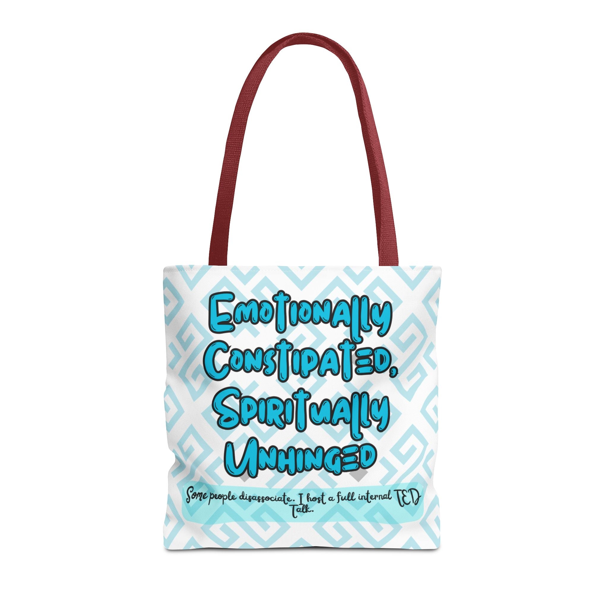 motional Constipation Tote, Spiritually Unhinged Funny Tote Bag for Sarcastic Souls