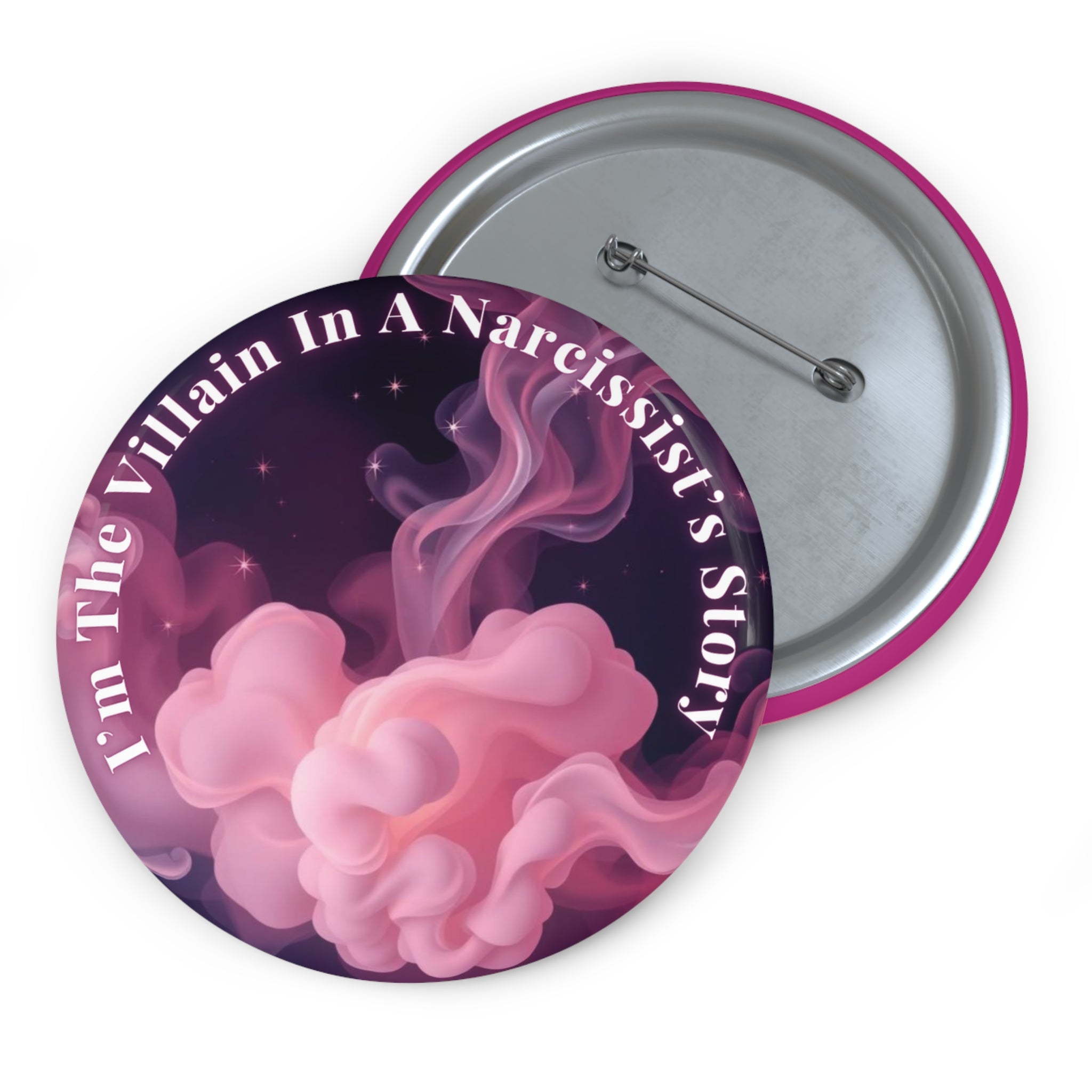 Bold Healing Affirmation Badge – Pink Smoke Design (3in)