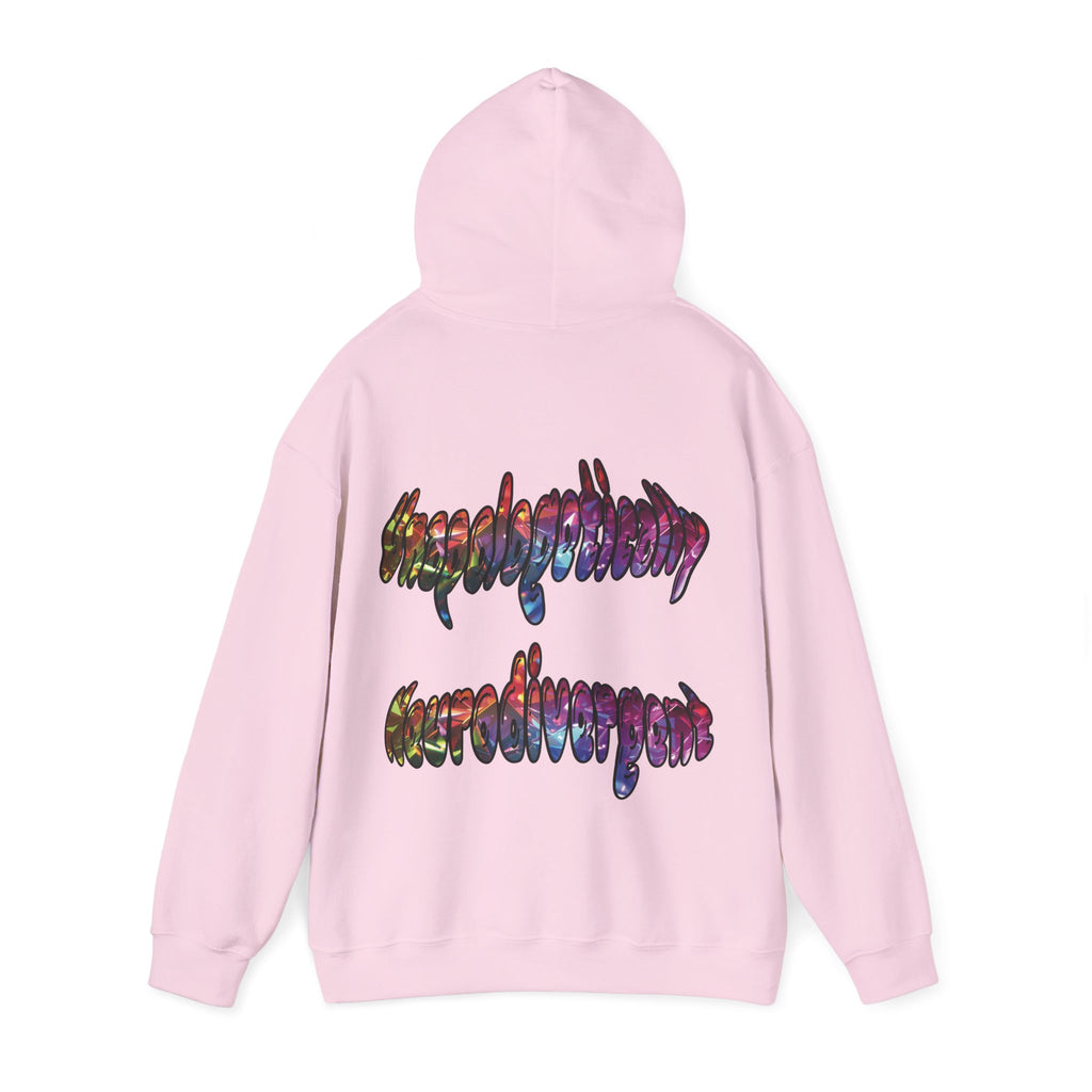 Unapologetically Neurodivergent Hoodie-Holographic Crystal Tree Design, Bold Identity Statement