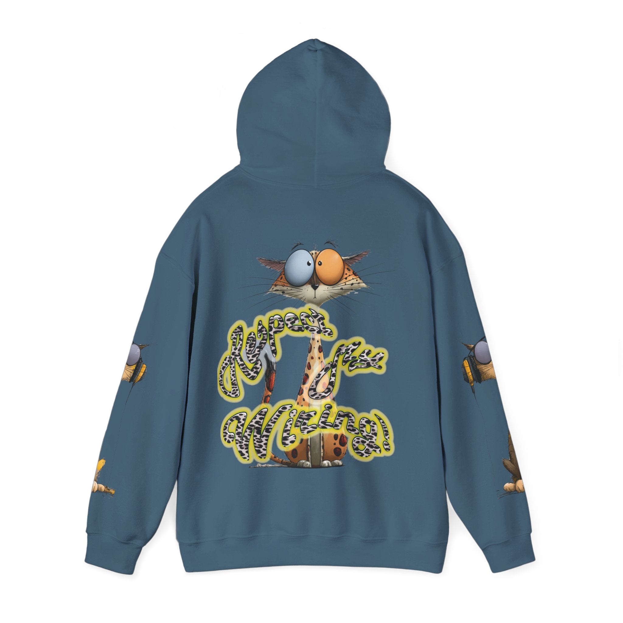 Respect My Wiring Hoodie-Cat Graphic Sweatshirt