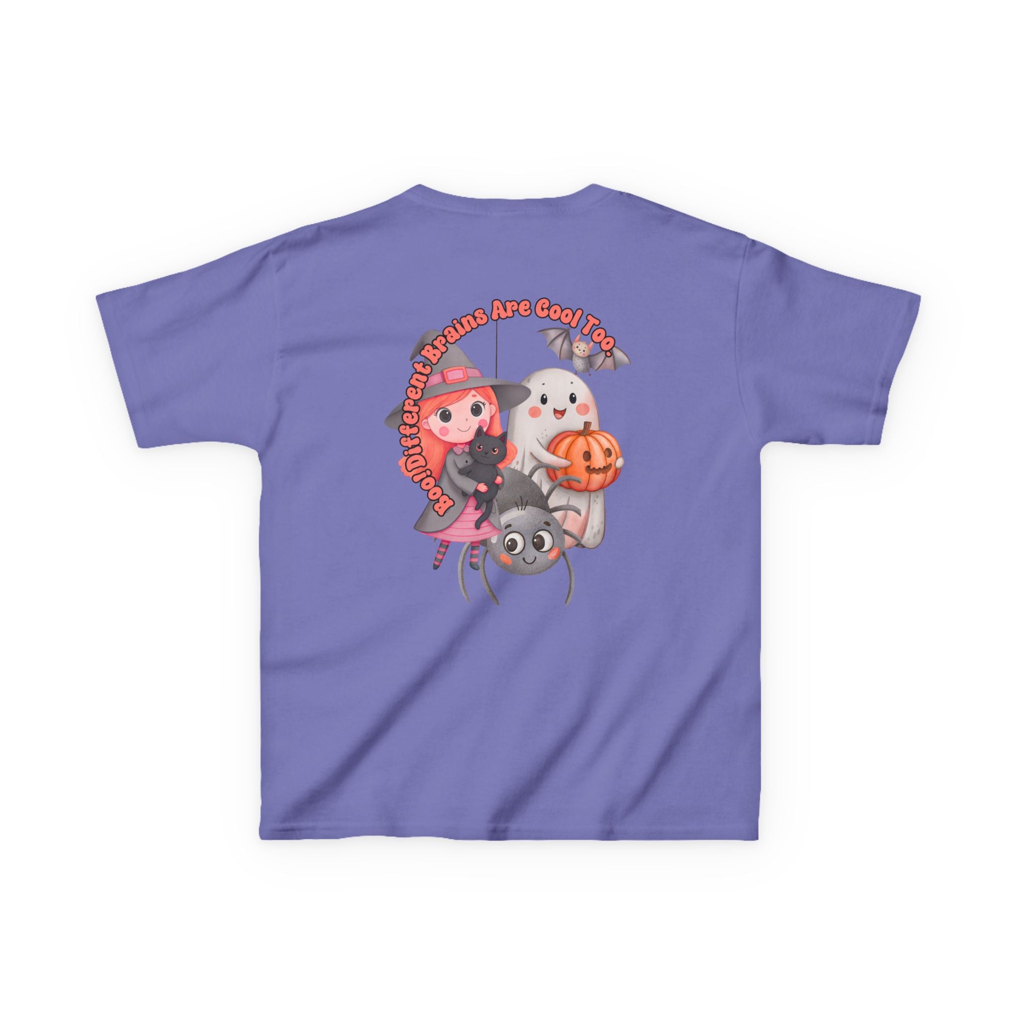 “Boo! Different Brains Are Cool Too” Kids Halloween T-Shirt – Inclusive Slogan Tee