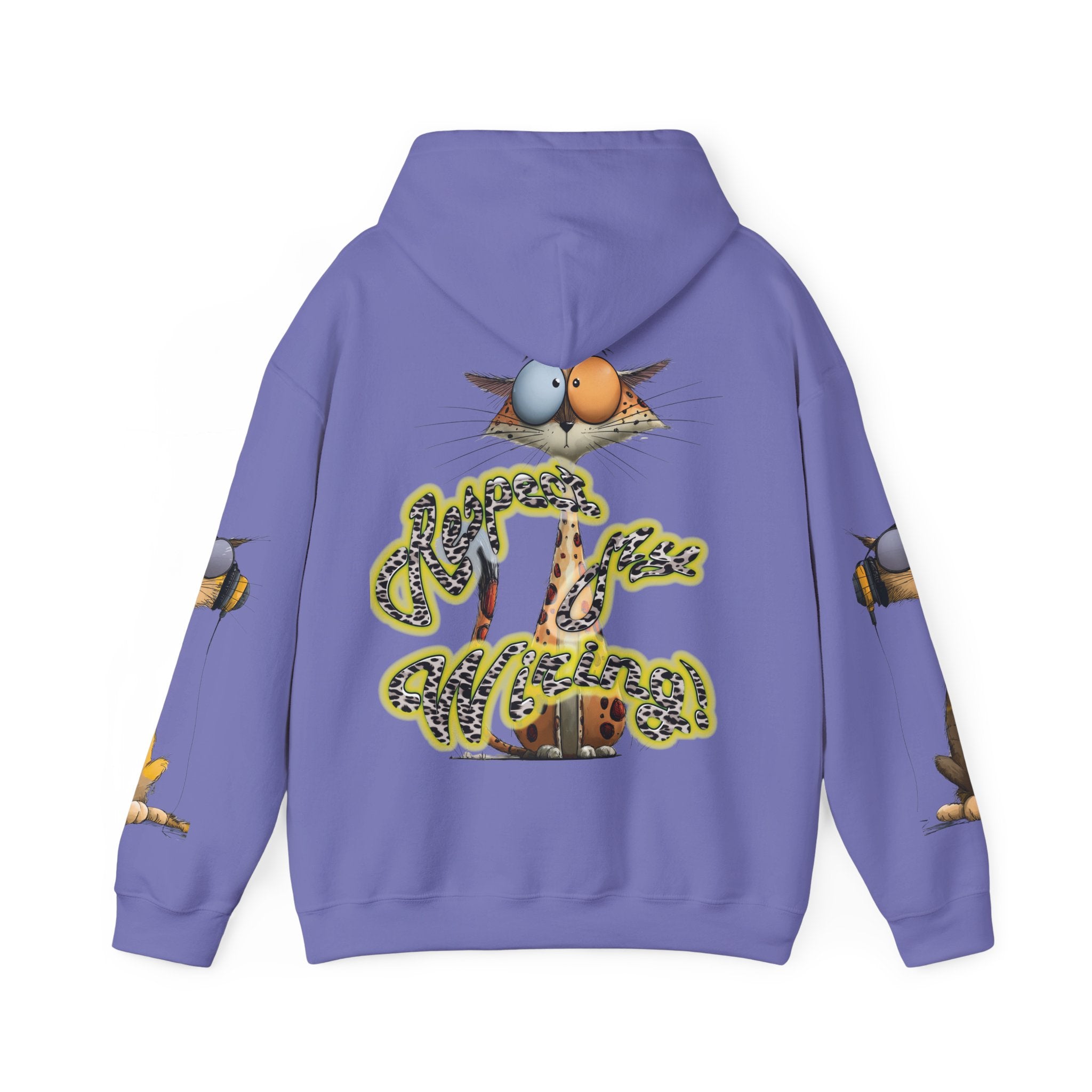 Respect My Wiring Hoodie-Cat Graphic Sweatshirt