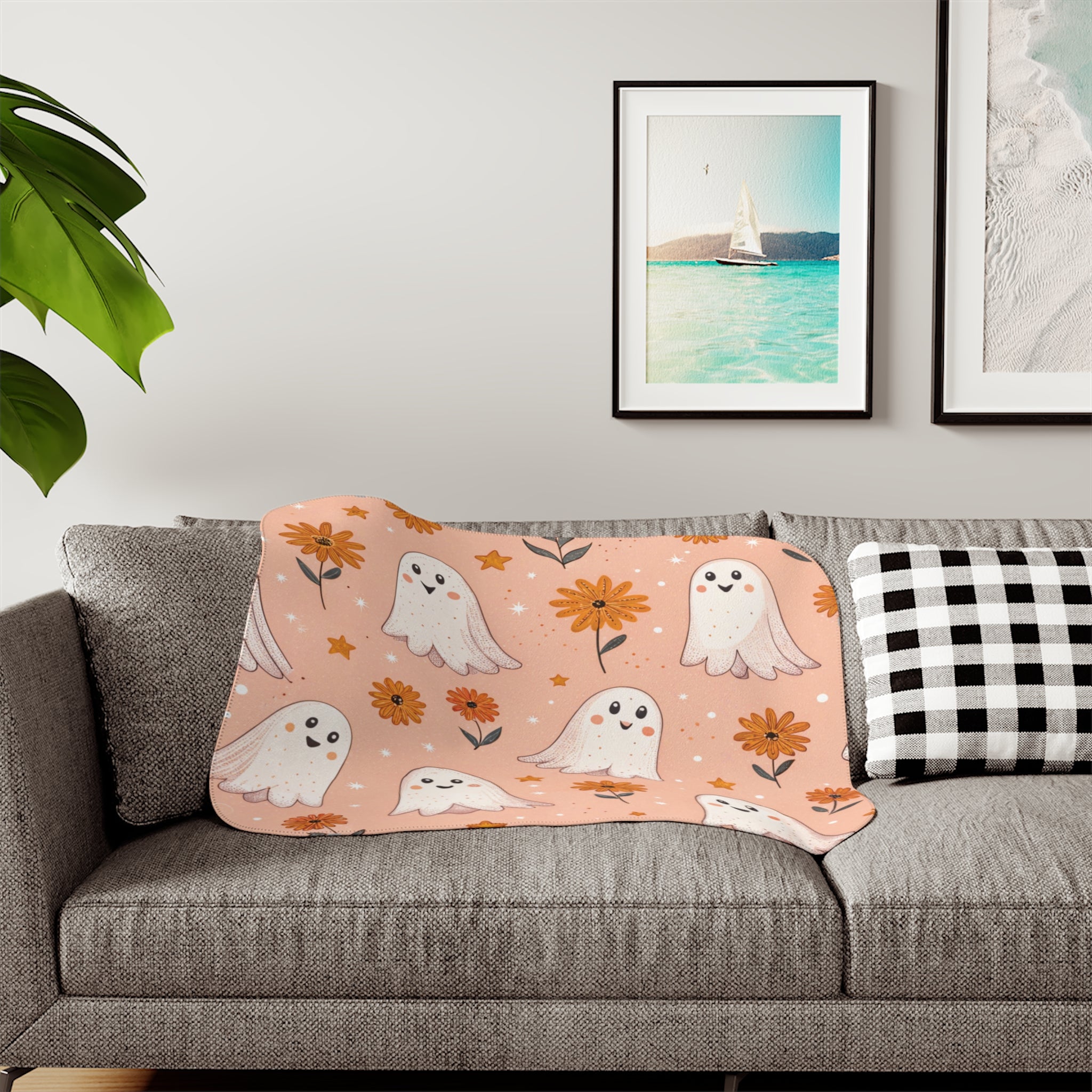 Boo-tiful Ghost Sherpa Blanket – Soft & Seasonal