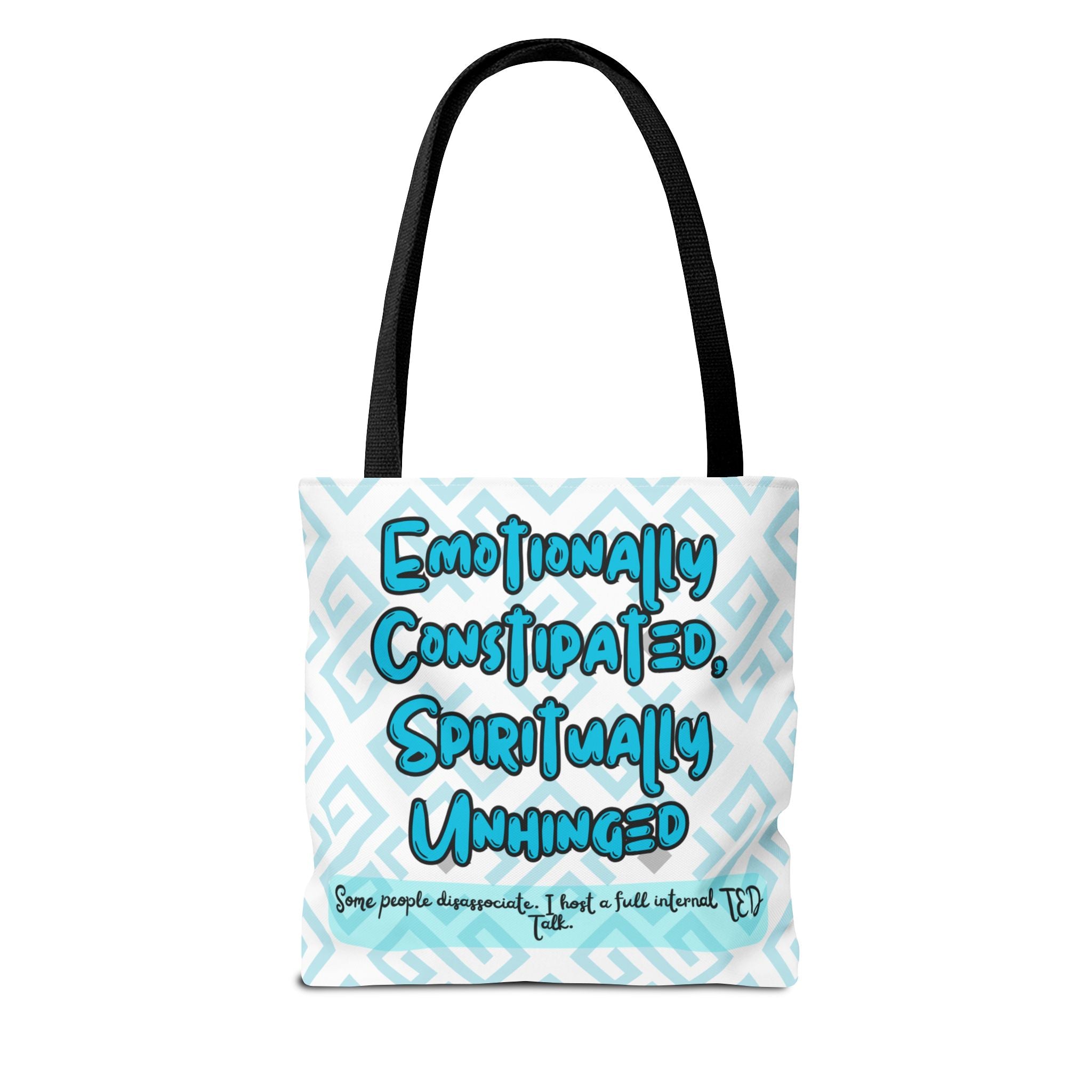motional Constipation Tote, Spiritually Unhinged Funny Tote Bag for Sarcastic Souls