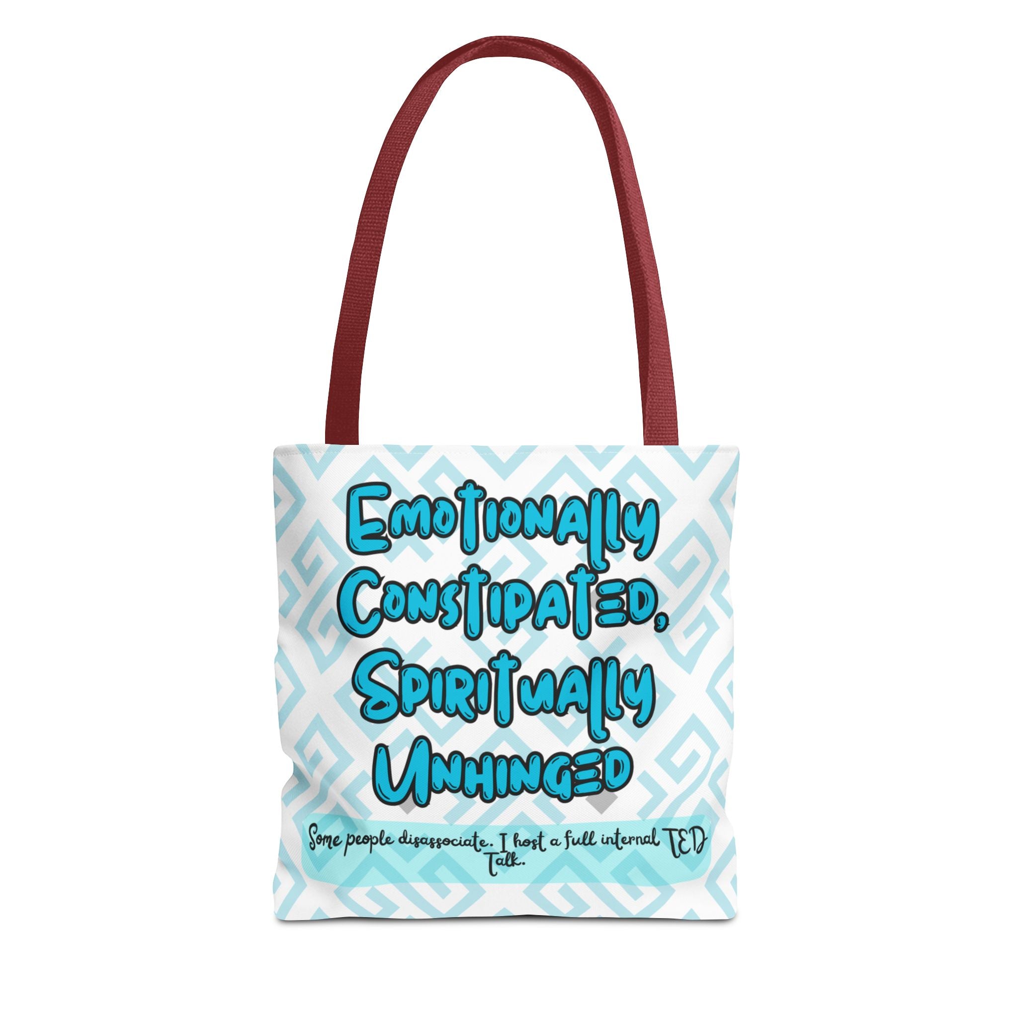motional Constipation Tote, Spiritually Unhinged Funny Tote Bag for Sarcastic Souls