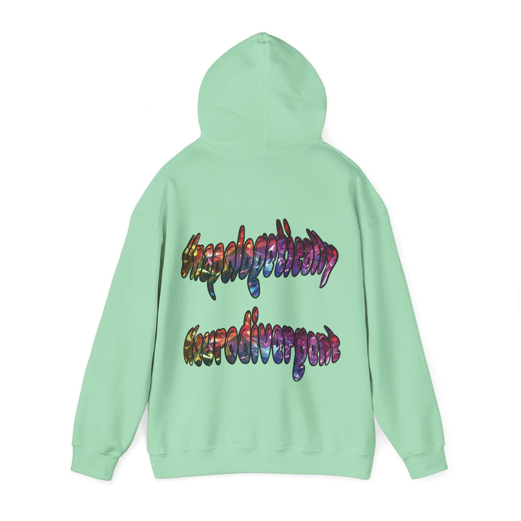Unapologetically Neurodivergent Hoodie-Holographic Crystal Tree Design, Bold Identity Statement