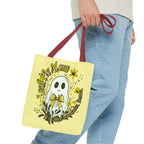 Leaf Me Alone Tote Bag, Cute Ghost Boundaries Bag, Funny Autumn Halloween Tote