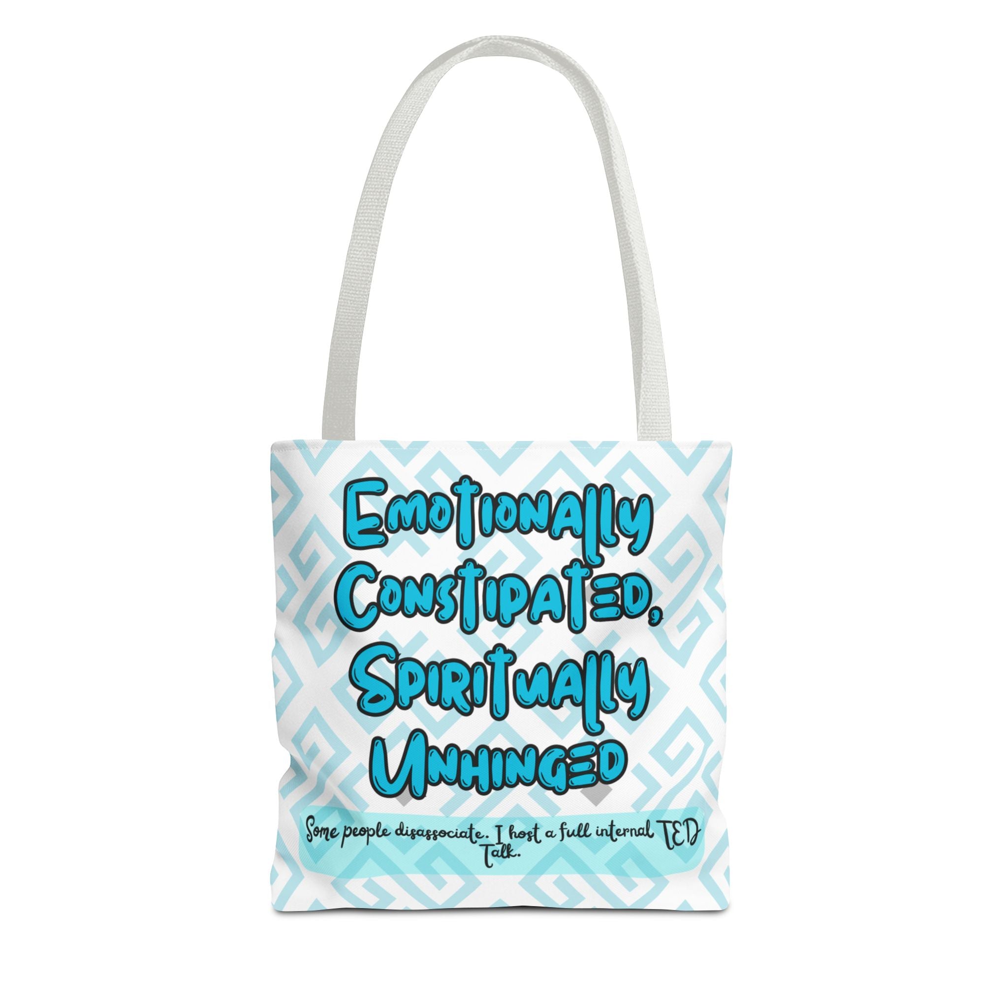 motional Constipation Tote, Spiritually Unhinged Funny Tote Bag for Sarcastic Souls