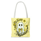 Leaf Me Alone Tote Bag, Cute Ghost Boundaries Bag, Funny Autumn Halloween Tote