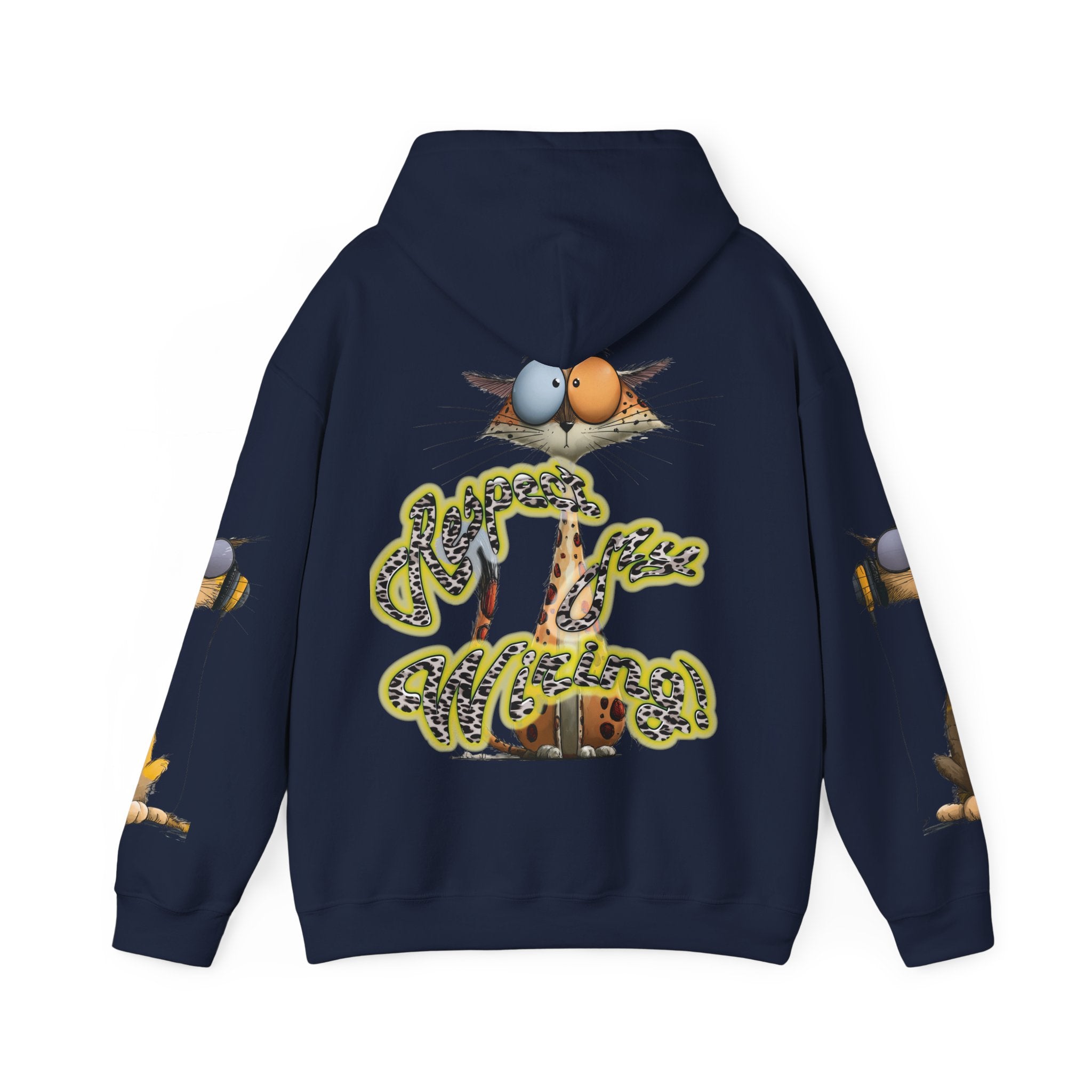 Respect My Wiring Hoodie-Cat Graphic Sweatshirt