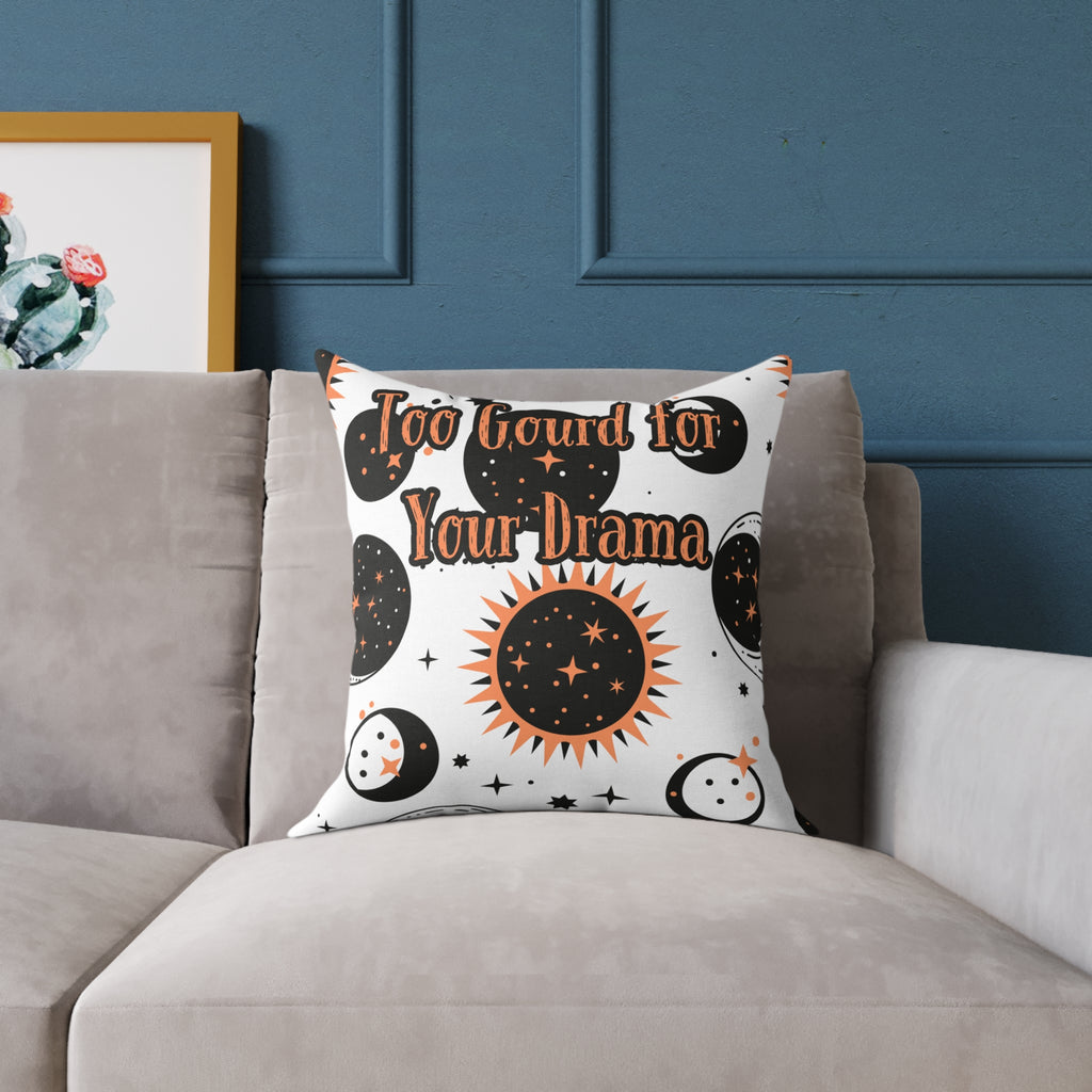 Too Gourd for Your Drama – Celestial Sun & Moon Throw Pillow