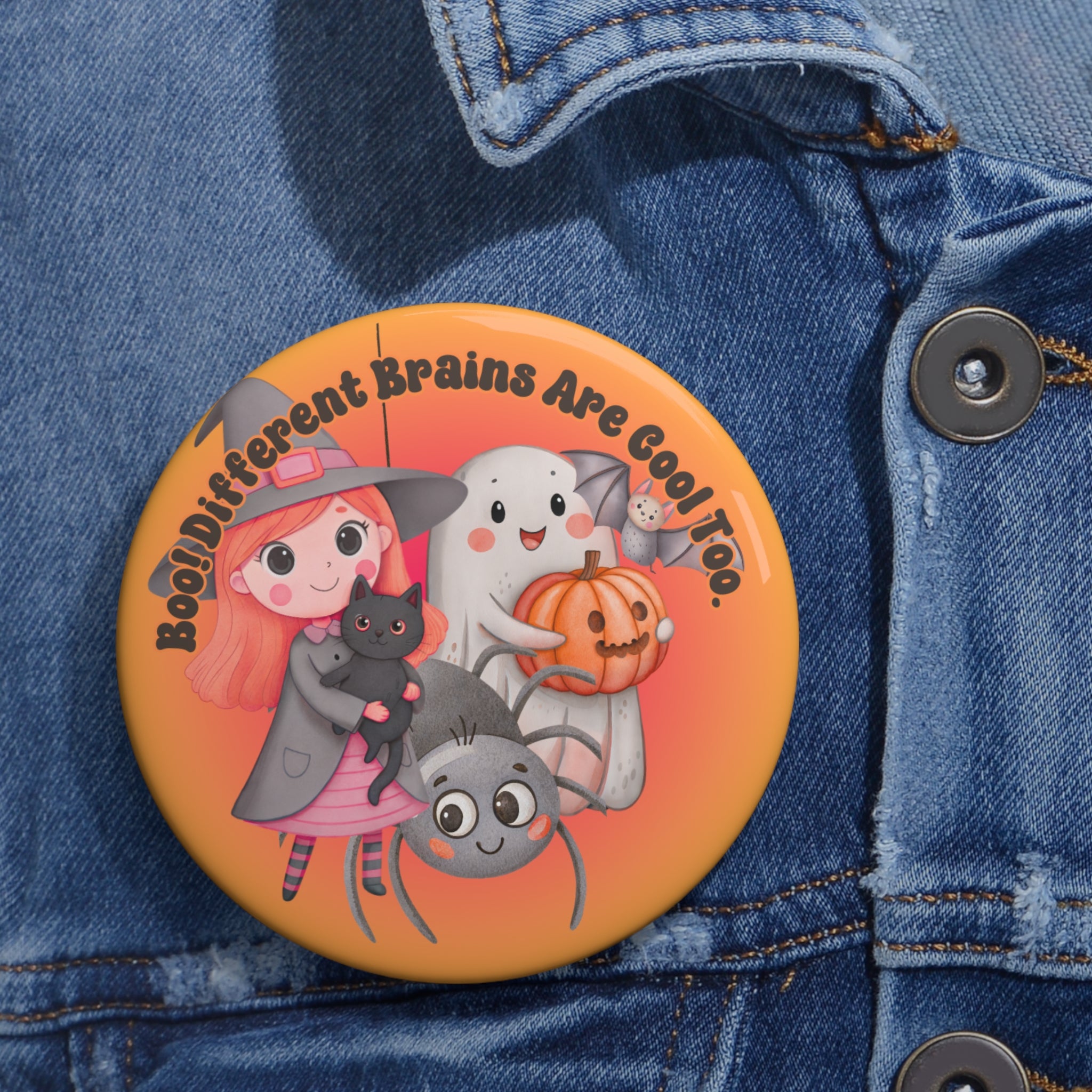 Neurodivergent-Inclusive-Different Brains Are Cool Too – Inclusive Halloween Badge