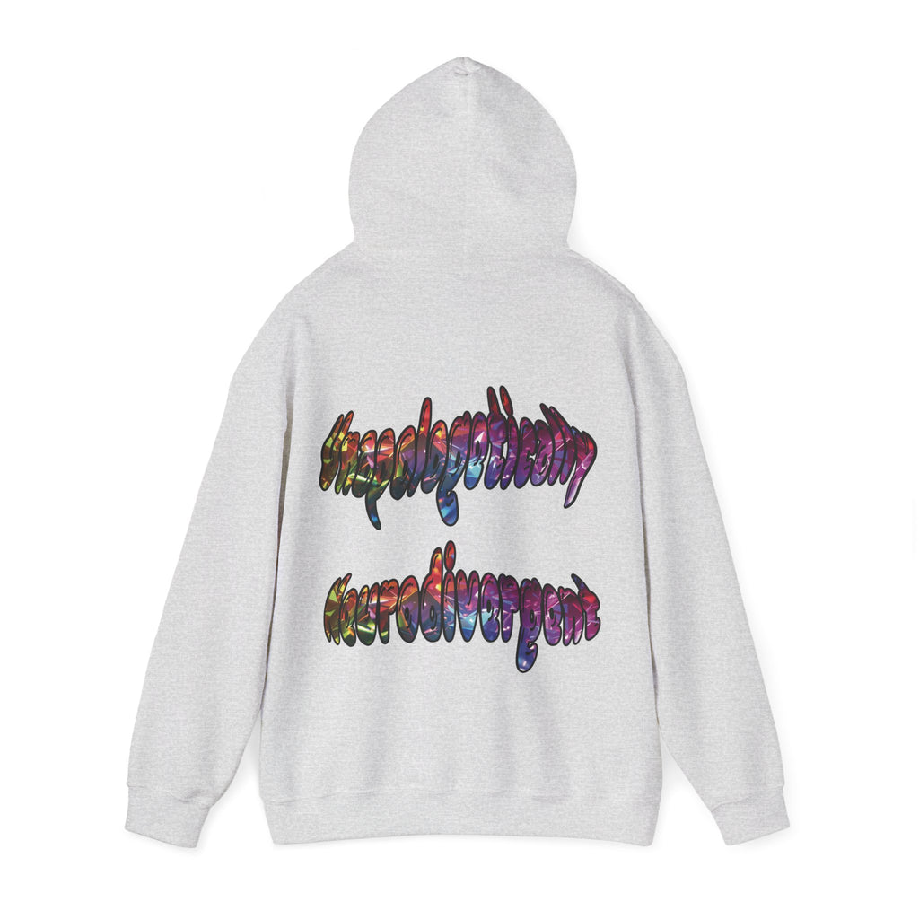 Unapologetically Neurodivergent Hoodie-Holographic Crystal Tree Design, Bold Identity Statement