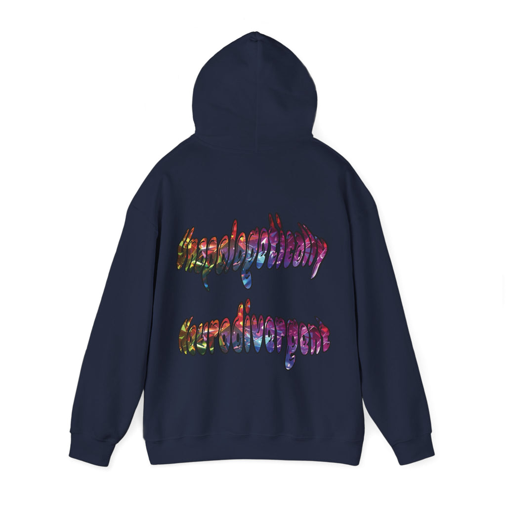 Unapologetically Neurodivergent Hoodie-Holographic Crystal Tree Design, Bold Identity Statement