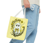 Leaf Me Alone Tote Bag, Cute Ghost Boundaries Bag, Funny Autumn Halloween Tote