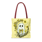Leaf Me Alone Tote Bag, Cute Ghost Boundaries Bag, Funny Autumn Halloween Tote