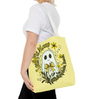 Leaf Me Alone Tote Bag, Cute Ghost Boundaries Bag, Funny Autumn Halloween Tote