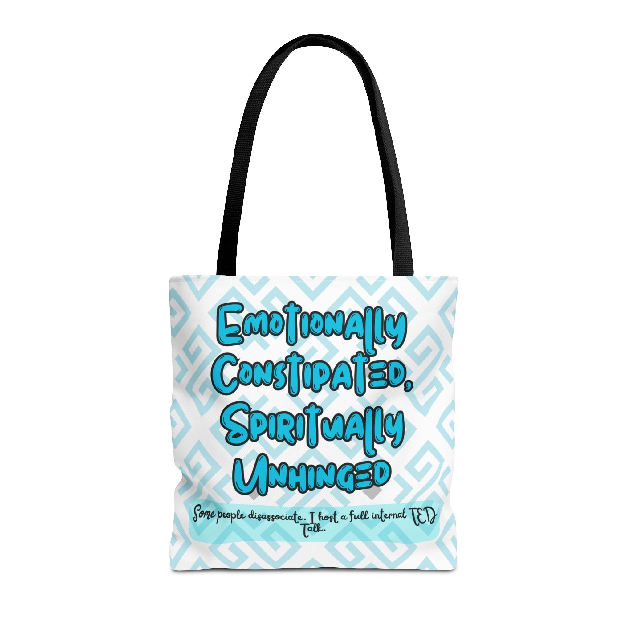 motional Constipation Tote, Spiritually Unhinged Funny Tote Bag for Sarcastic Souls