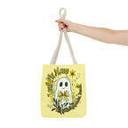 Leaf Me Alone Tote Bag, Cute Ghost Boundaries Bag, Funny Autumn Halloween Tote