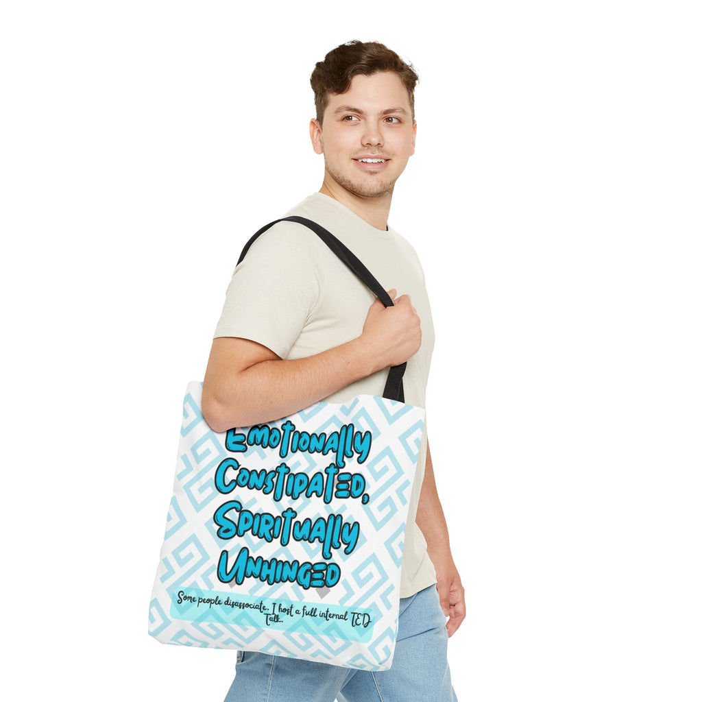 motional Constipation Tote, Spiritually Unhinged Funny Tote Bag for Sarcastic Souls