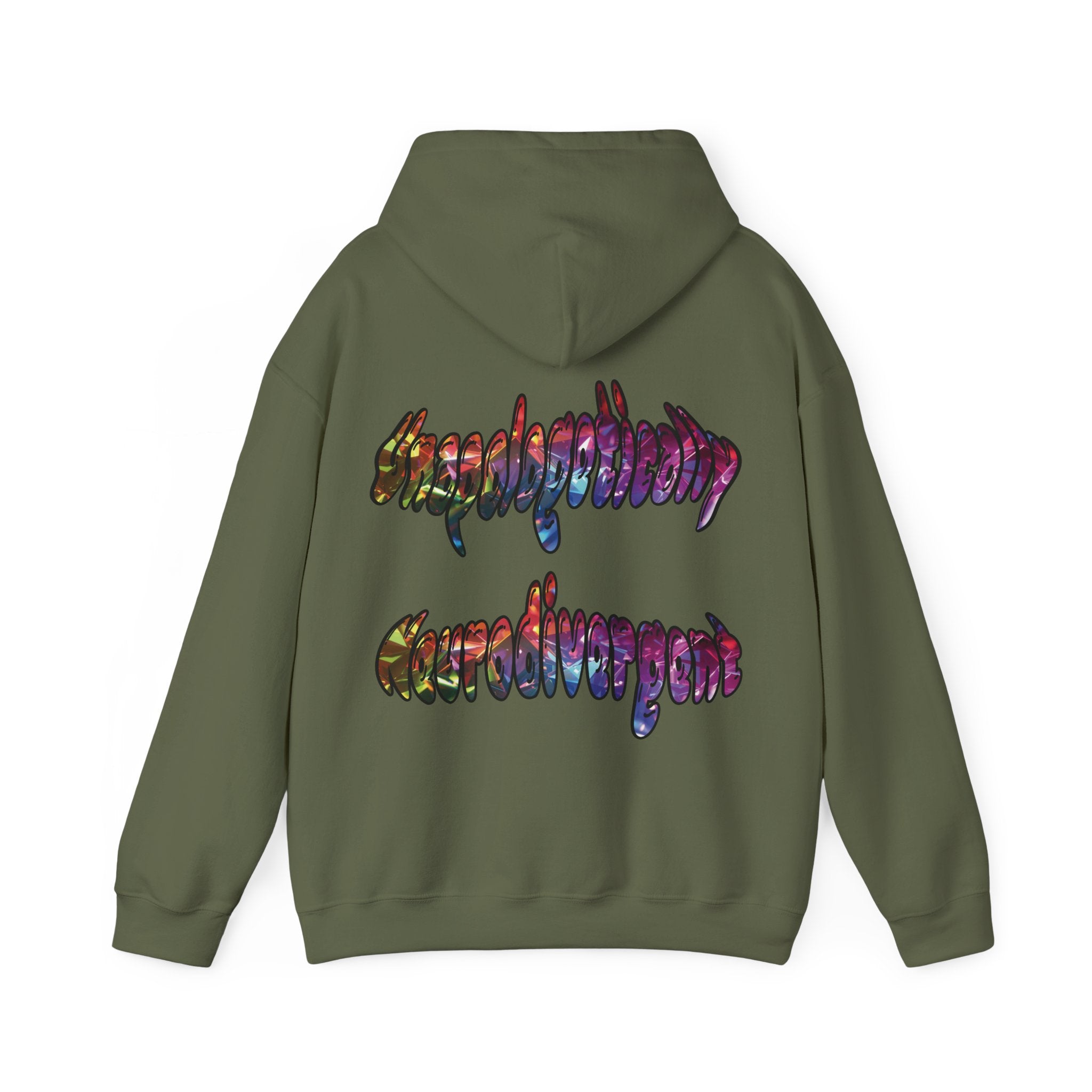Unapologetically Neurodivergent Hoodie-Holographic Crystal Tree Design, Bold Identity Statement
