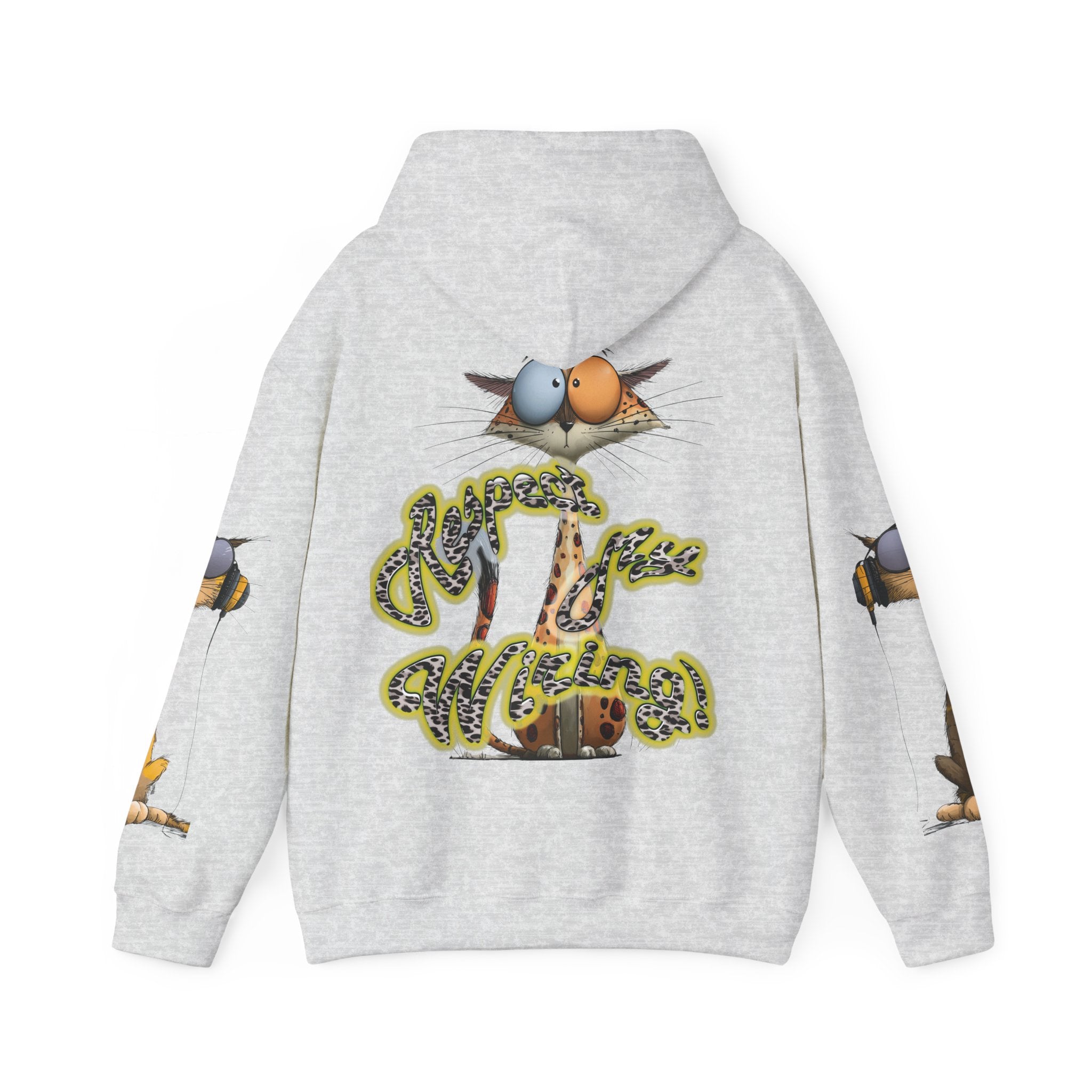 Respect My Wiring Hoodie-Cat Graphic Sweatshirt