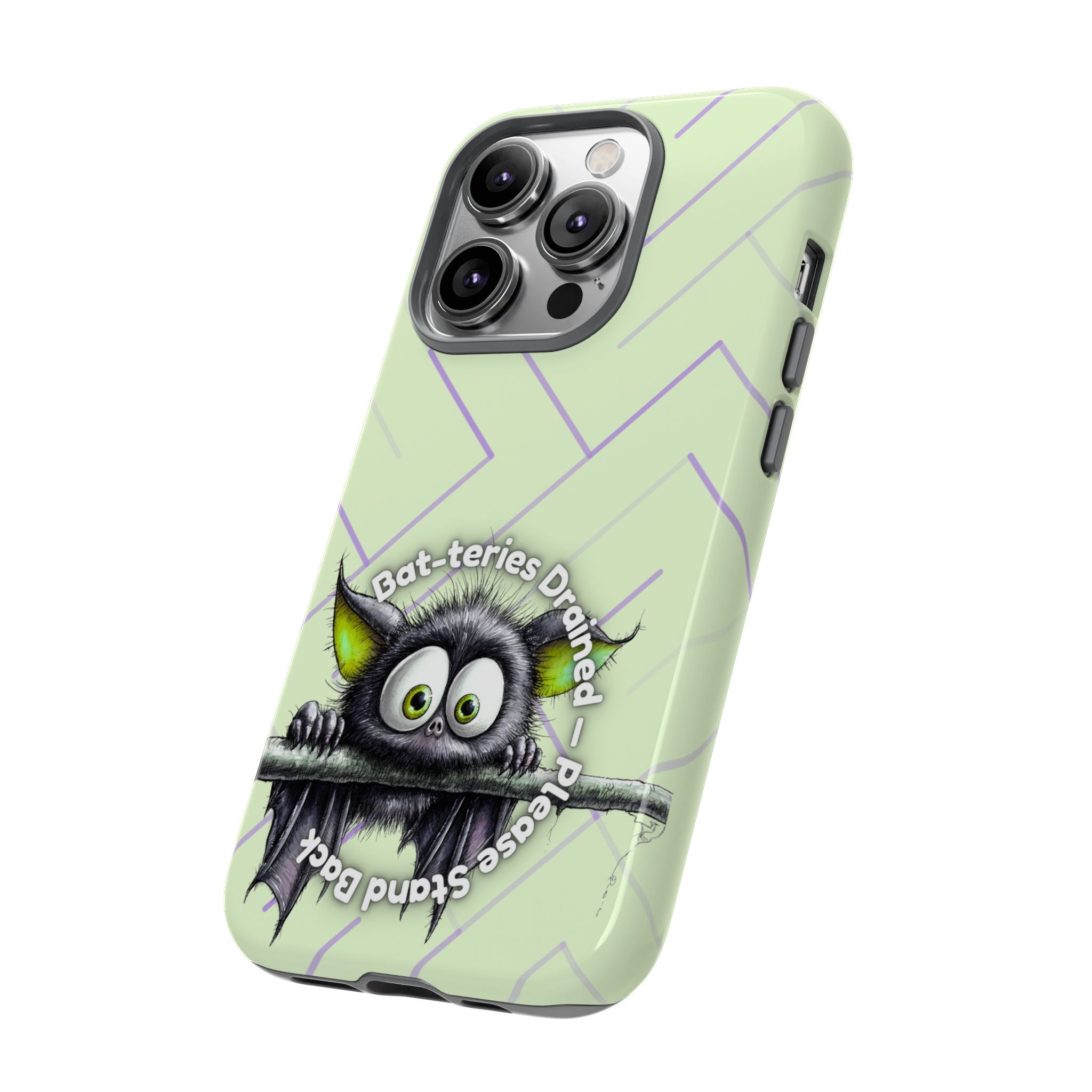 Bat-teries Drained Phone Case – Quirky Bat