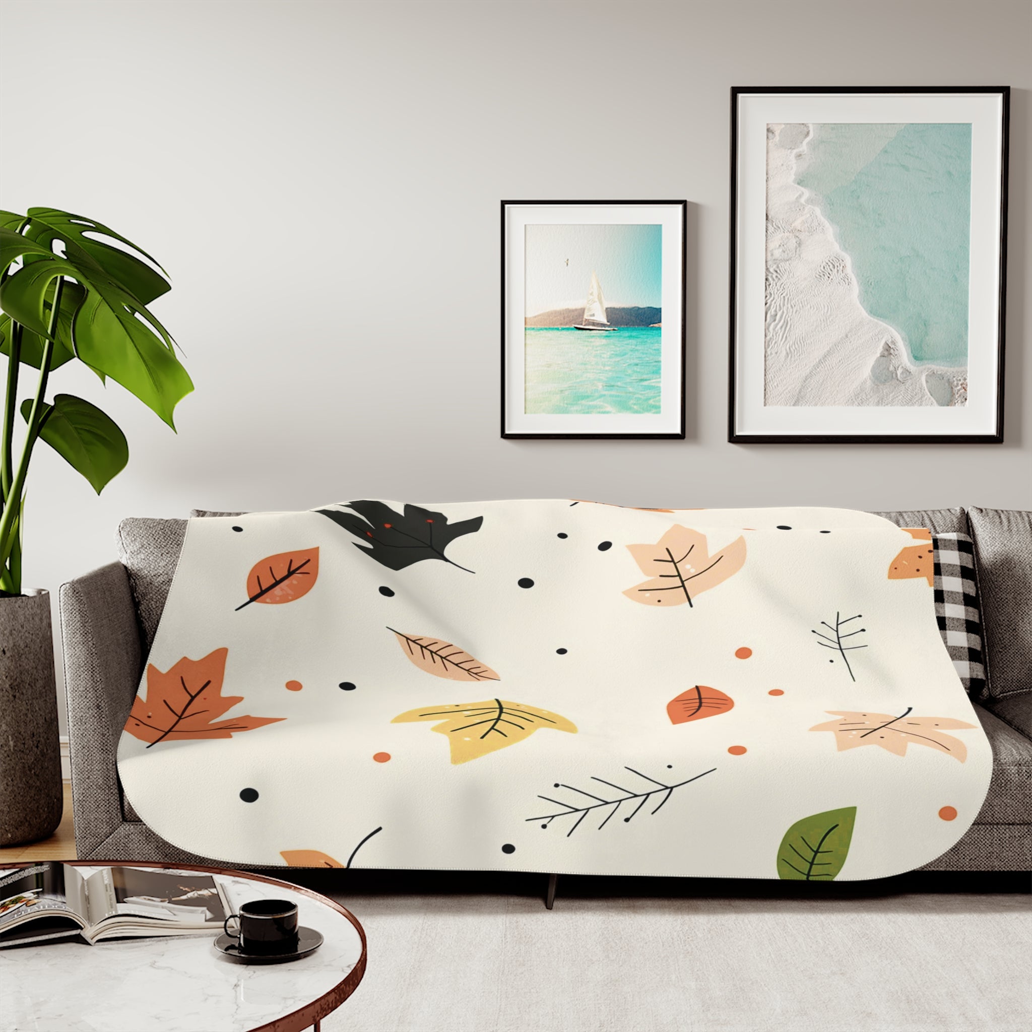 Crisp Leaves Sherpa Blanket – Snug & Seasonal