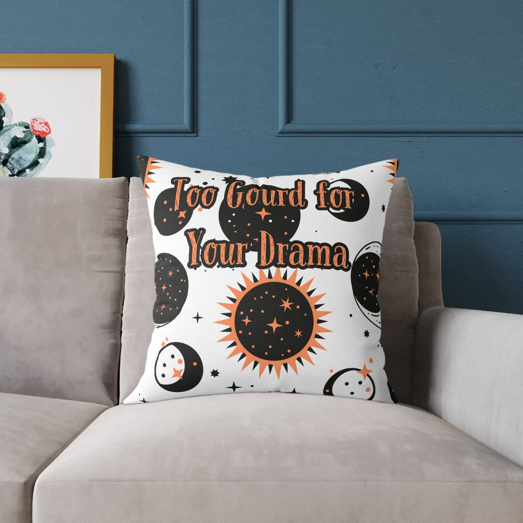 Too Gourd for Your Drama – Celestial Sun & Moon Throw Pillow