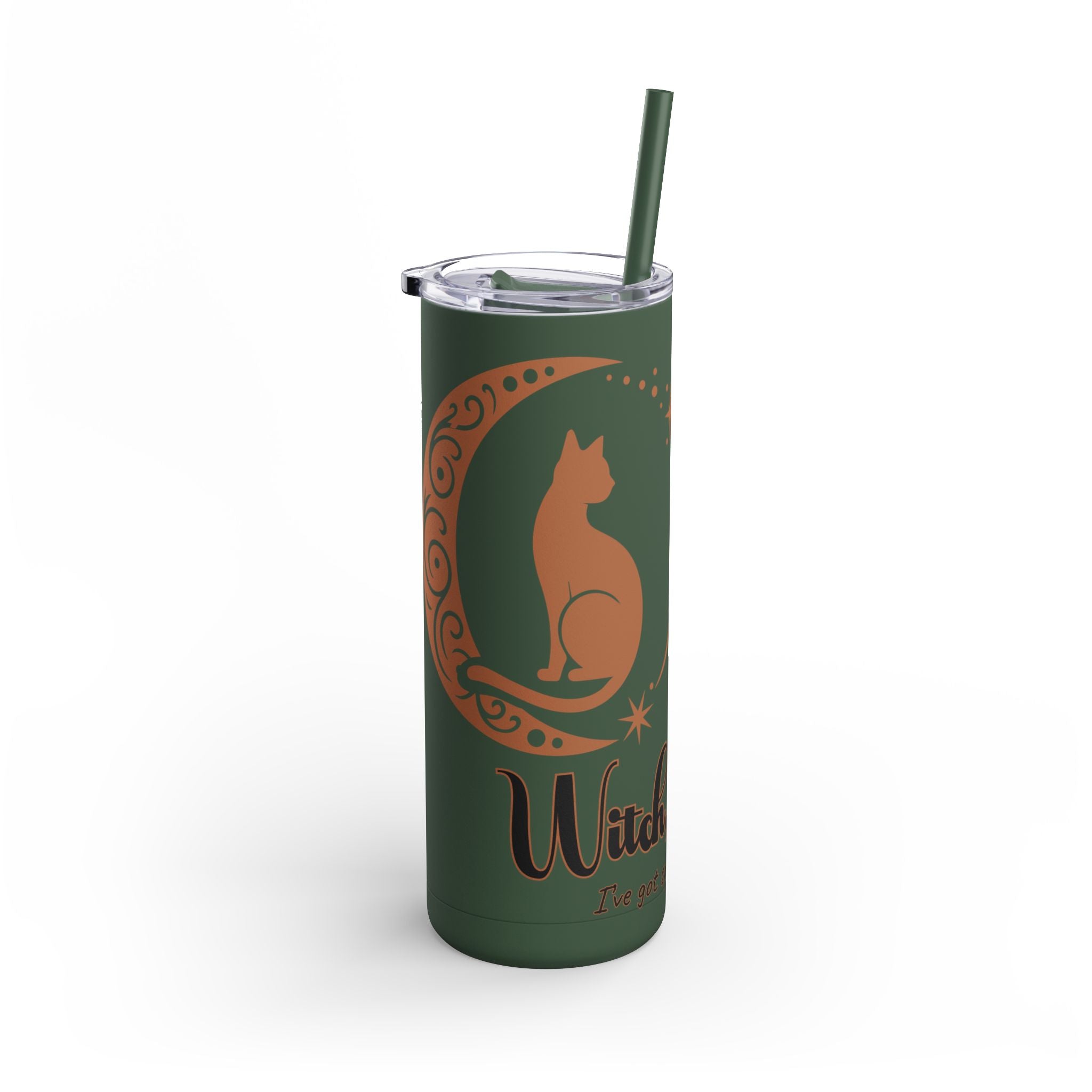 Witch, Please , Skinny Matte Tumbler with Straw (20oz / 600ml)