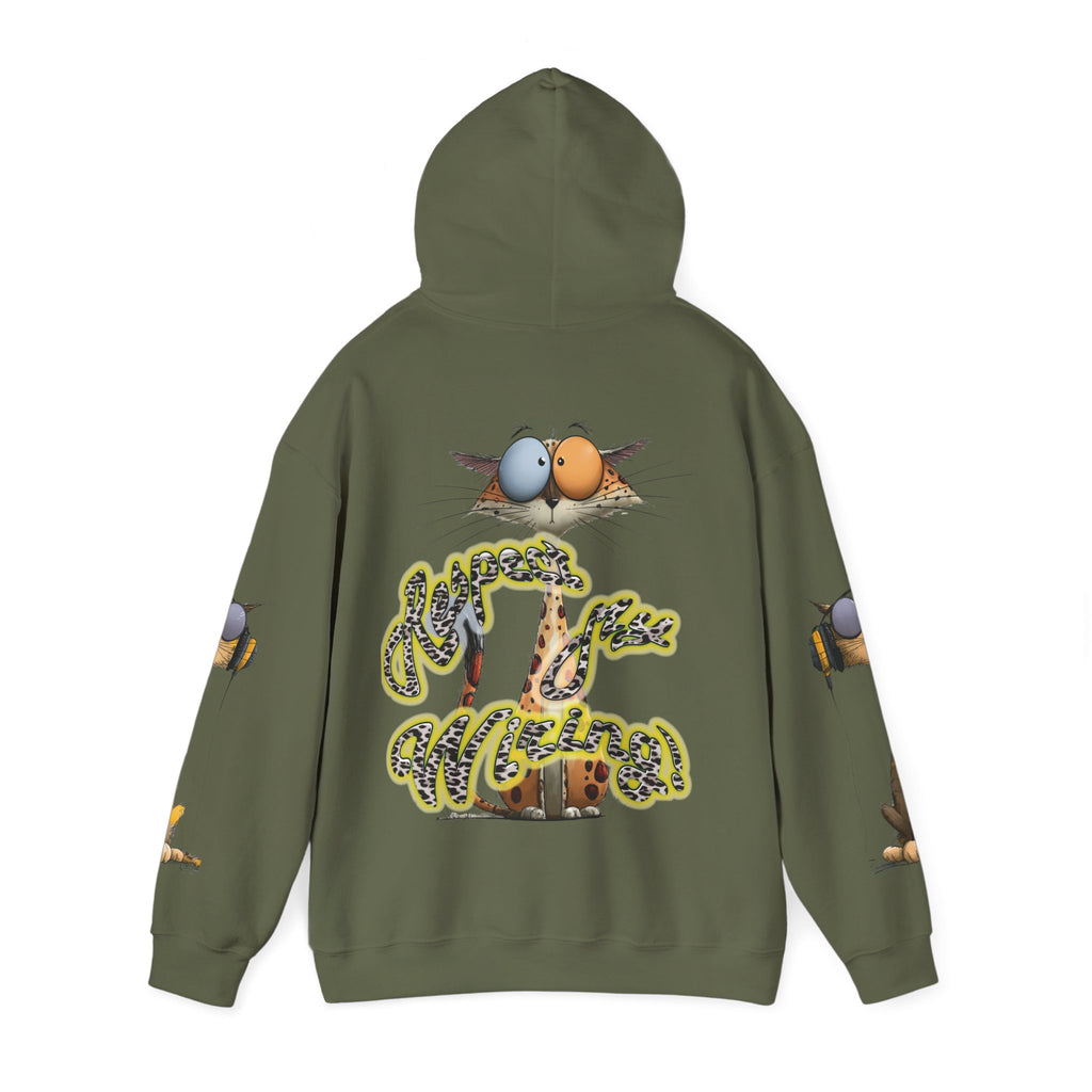 Respect My Wiring Hoodie-Cat Graphic Sweatshirt