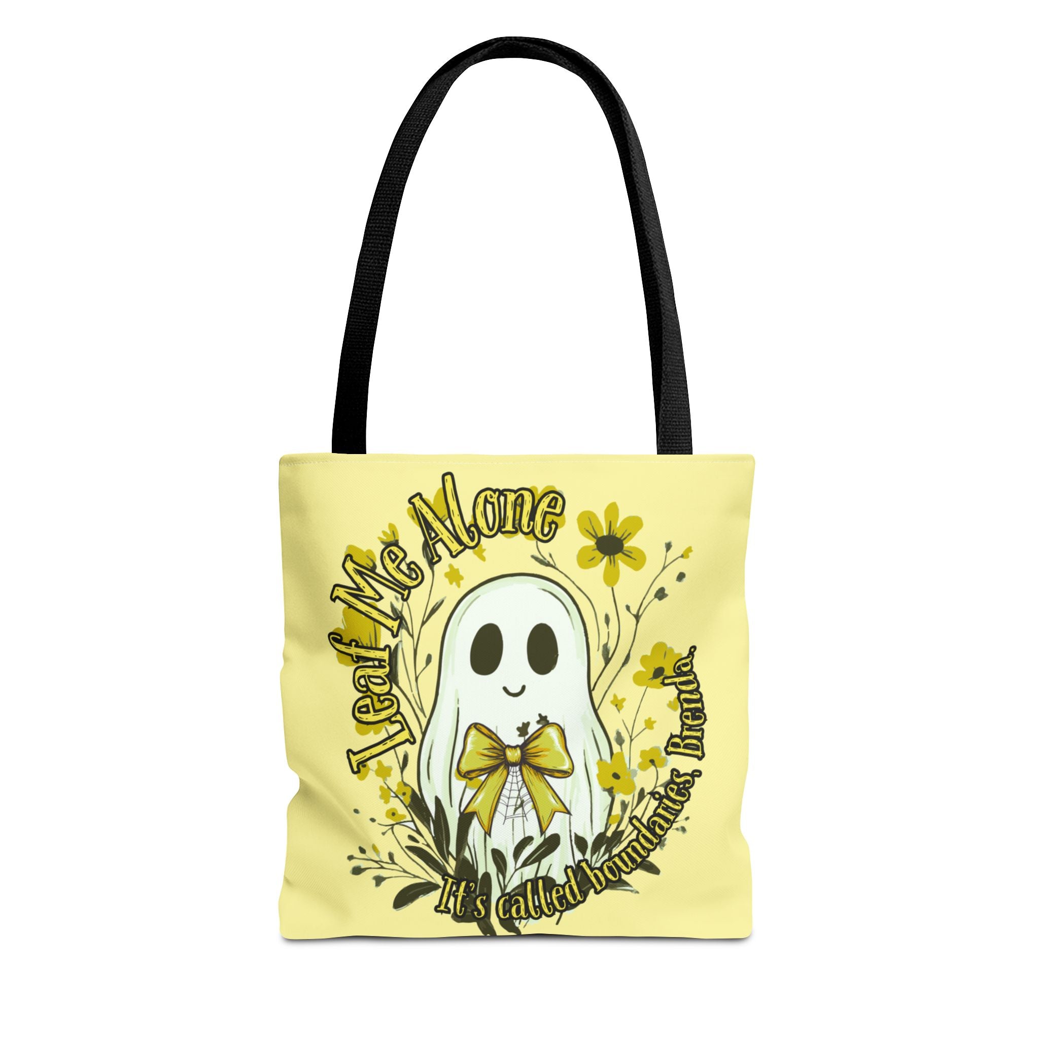 Leaf Me Alone Tote Bag, Cute Ghost Boundaries Bag, Funny Autumn Halloween Tote