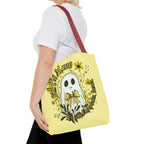 Leaf Me Alone Tote Bag, Cute Ghost Boundaries Bag, Funny Autumn Halloween Tote
