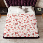 Cosy Autumn Sherpa Blanket – Maple Leaf & Berry Design in Seasonal Hues