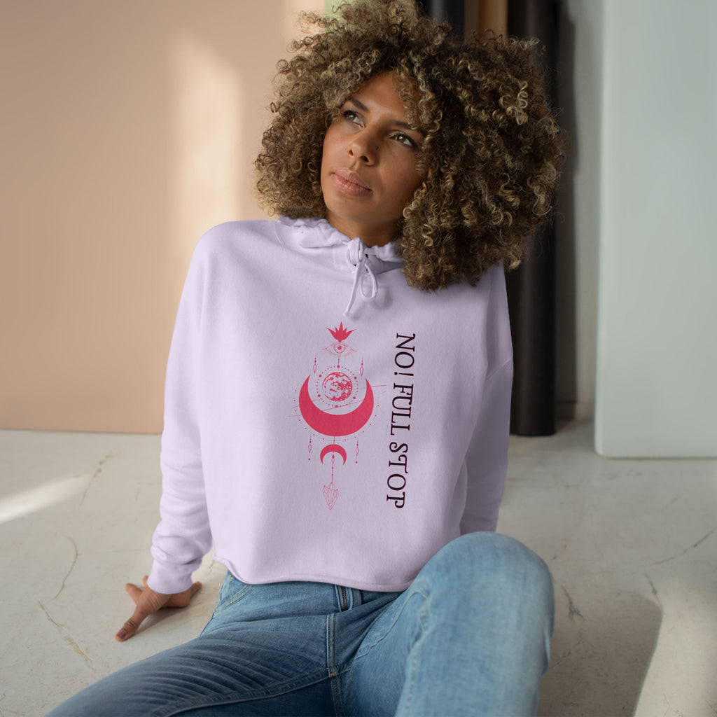 No! Full StopInclusive  Crop Hoodie – Lunar Lotus