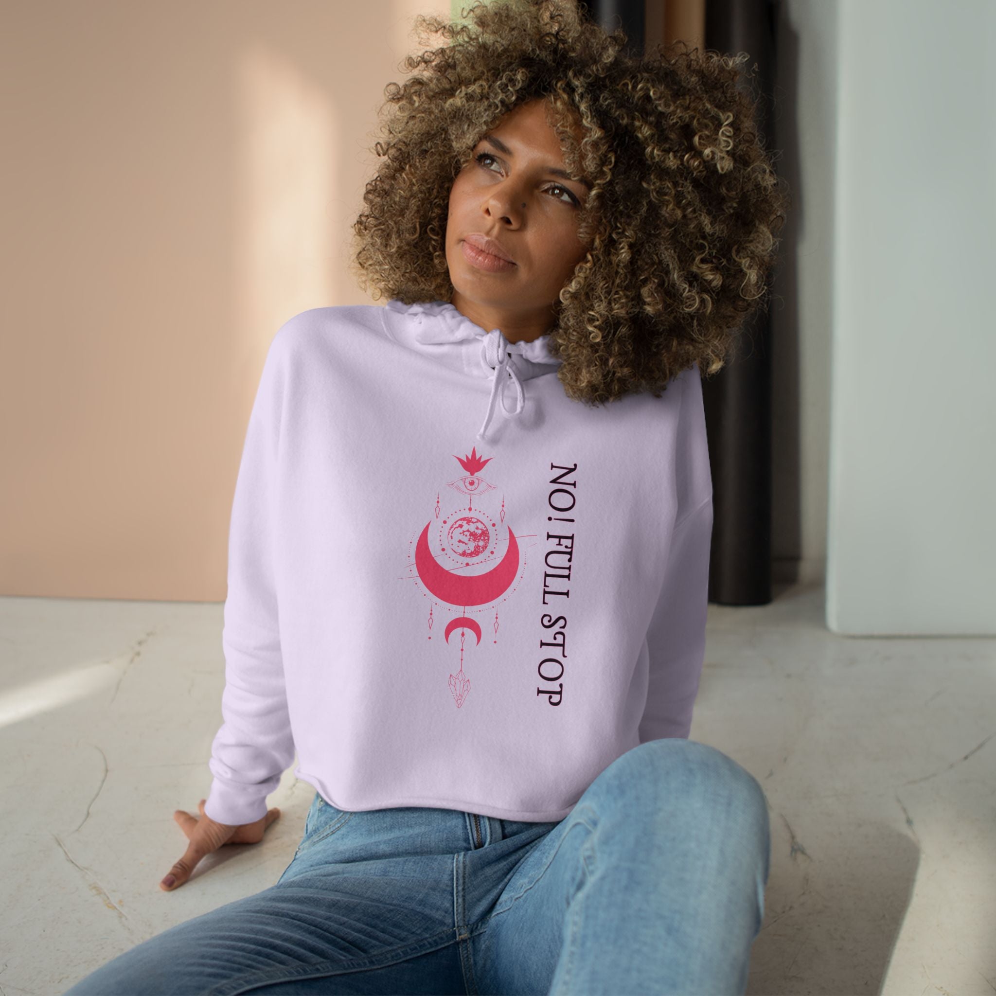 No! Full StopInclusive  Crop Hoodie – Lunar Lotus