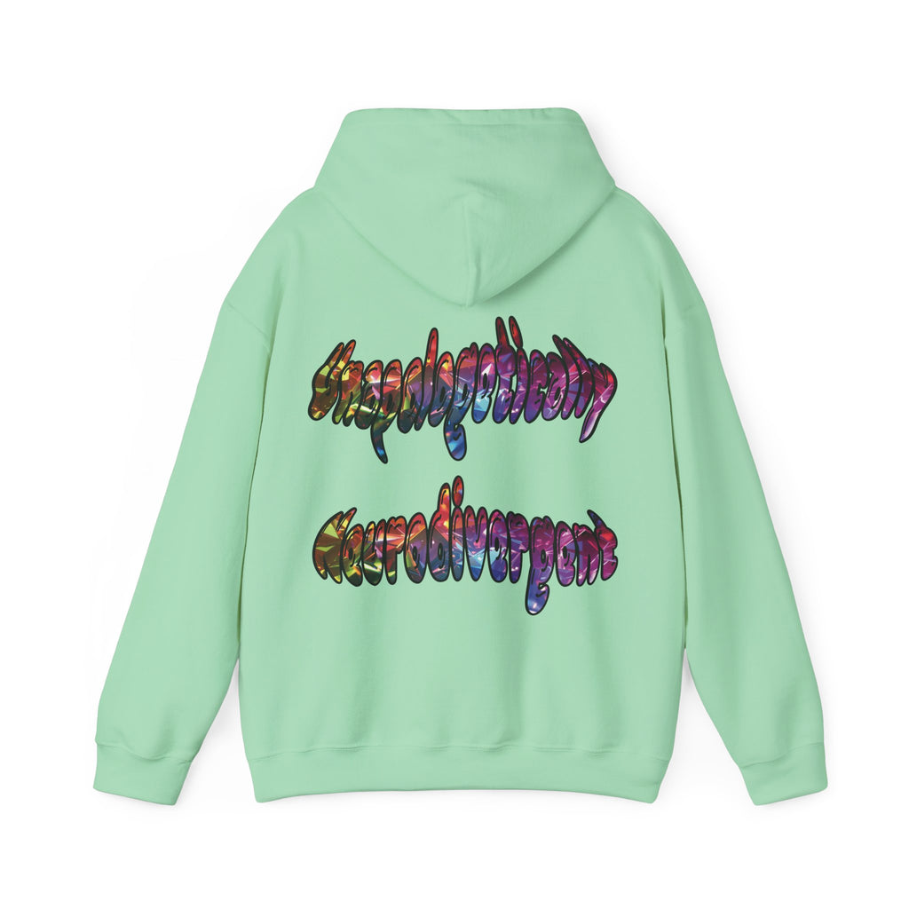 Unapologetically Neurodivergent Hoodie-Holographic Crystal Tree Design, Bold Identity Statement